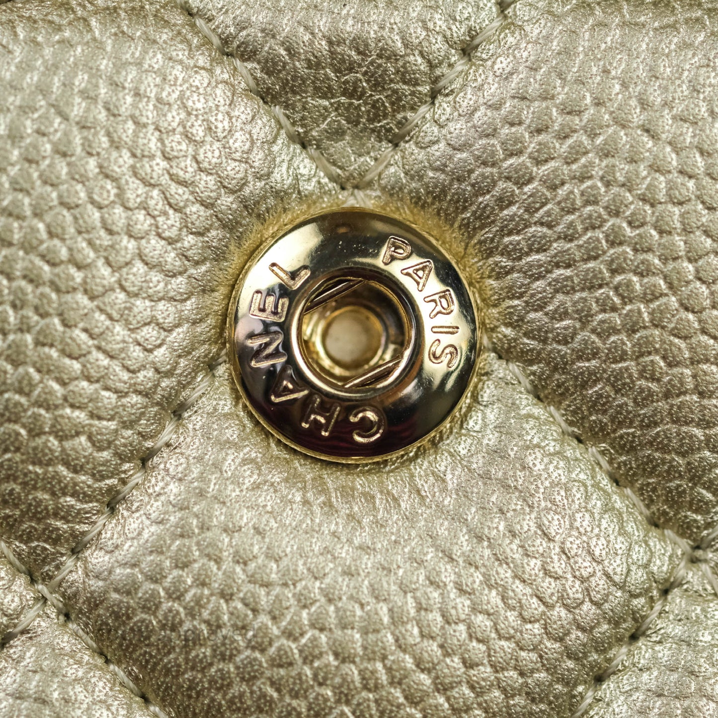 Chanel Classic M/L Medium Double Flap Bag Light Gold Caviar Gold Hardware