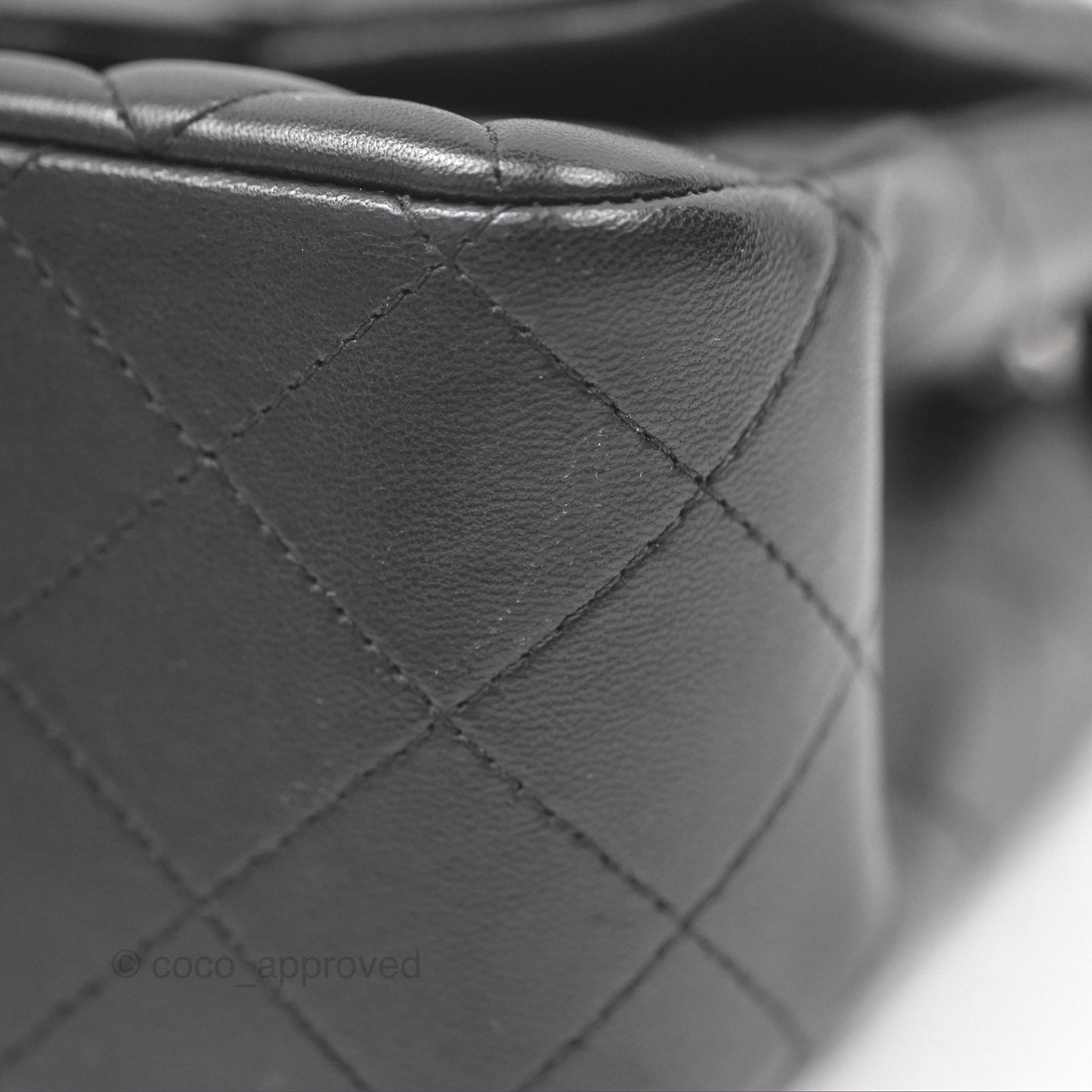 Chanel Mini Square Flap Quilted Black Lambskin Silver Hardware