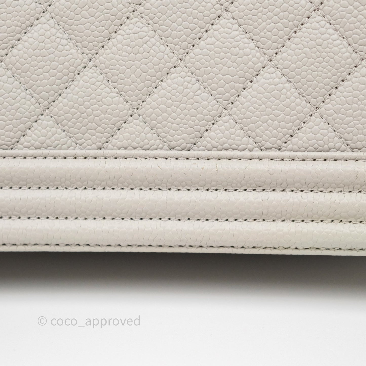 Chanel Medium Boy Quilted Grey Caviar Gold Hardware