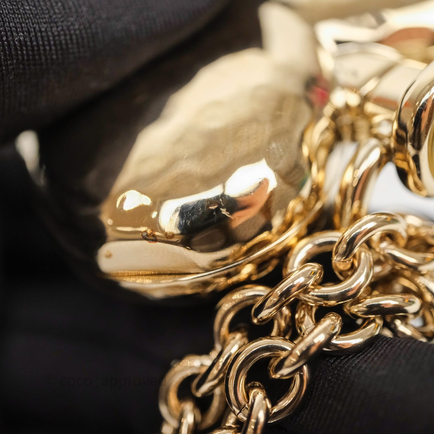 Chanel Metal CC Heart Locket Long Necklace Gold Tone 22C