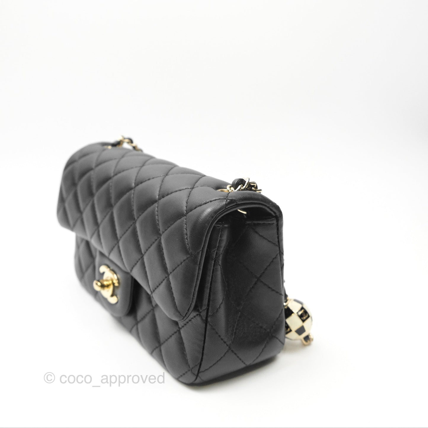 Chanel Ball Crush Mini Rectangular Black Lambskin Gold Hardware 23C