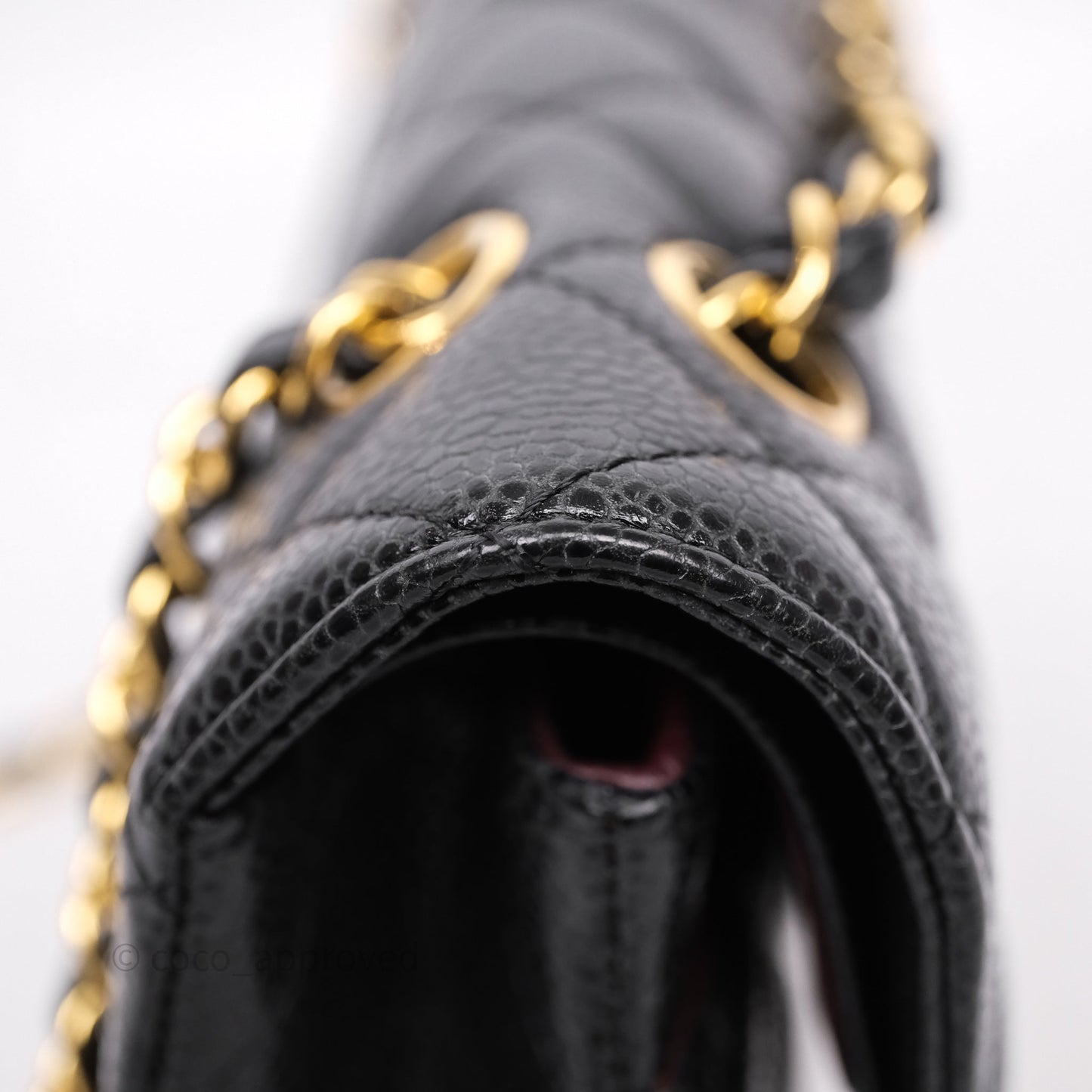 Chanel Classic M/L Medium Flap Quilted Black Caviar Gold Hardware
