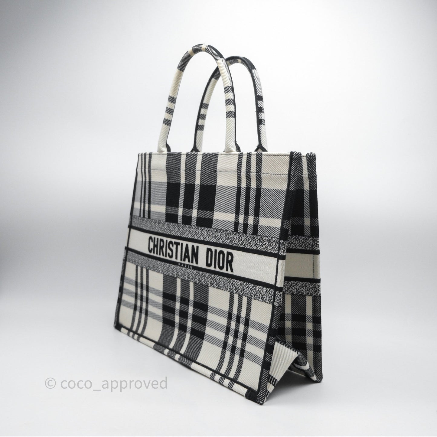 Christian Dior Large Check'n'Dior Book Tote Black/ White Canvas