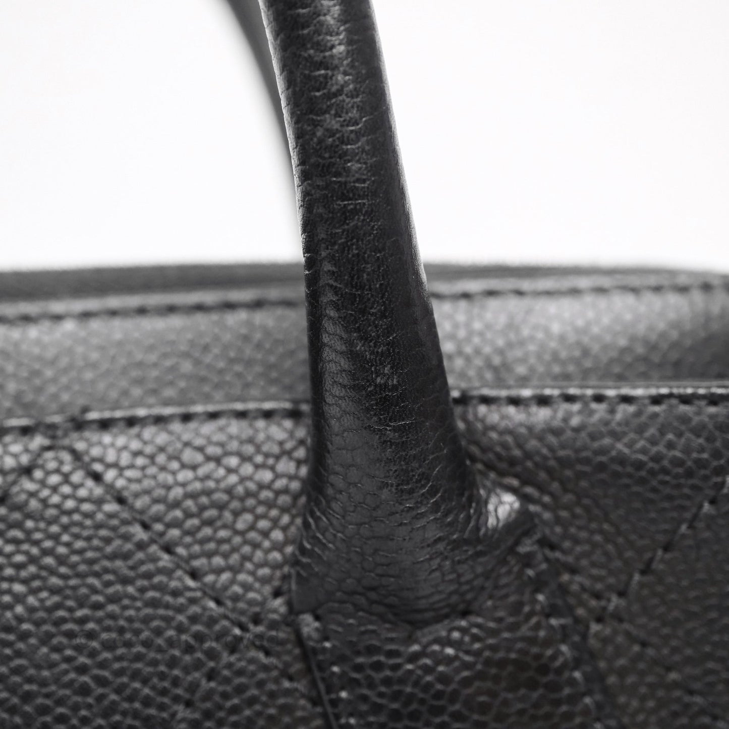 Chanel Quilted Shopping Tote Black Caviar Ruthenium Hardware