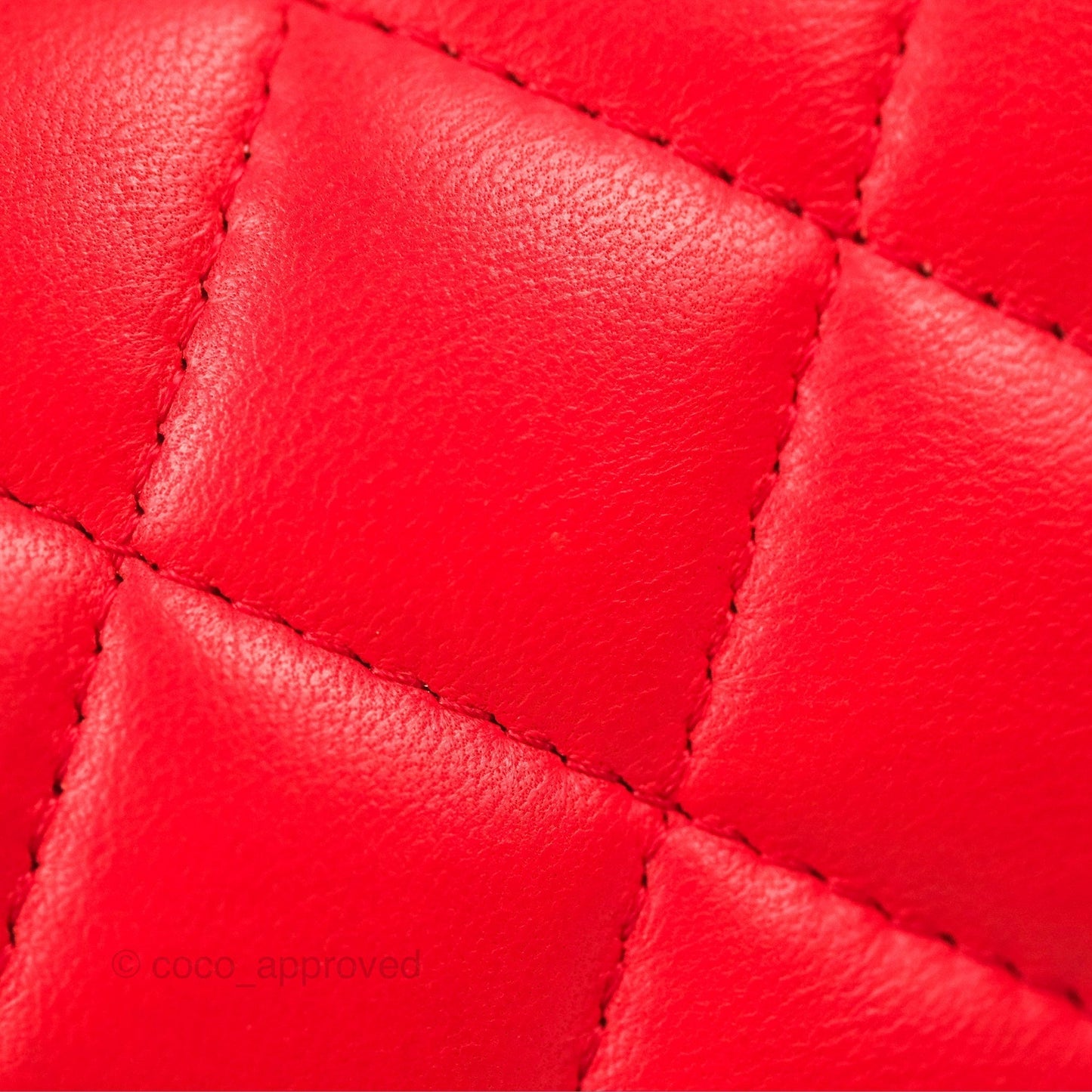 Chanel Classic M/L Medium Flap Quilted Red Lambskin Gold Hardware