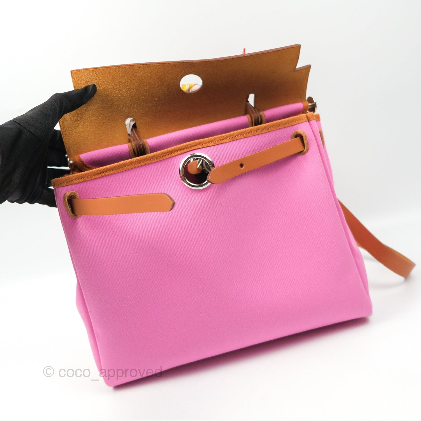Hermès Herbag Zip 31 Retourne Rose Bubblegum Rubis Nature Canvas Palladium Hardware