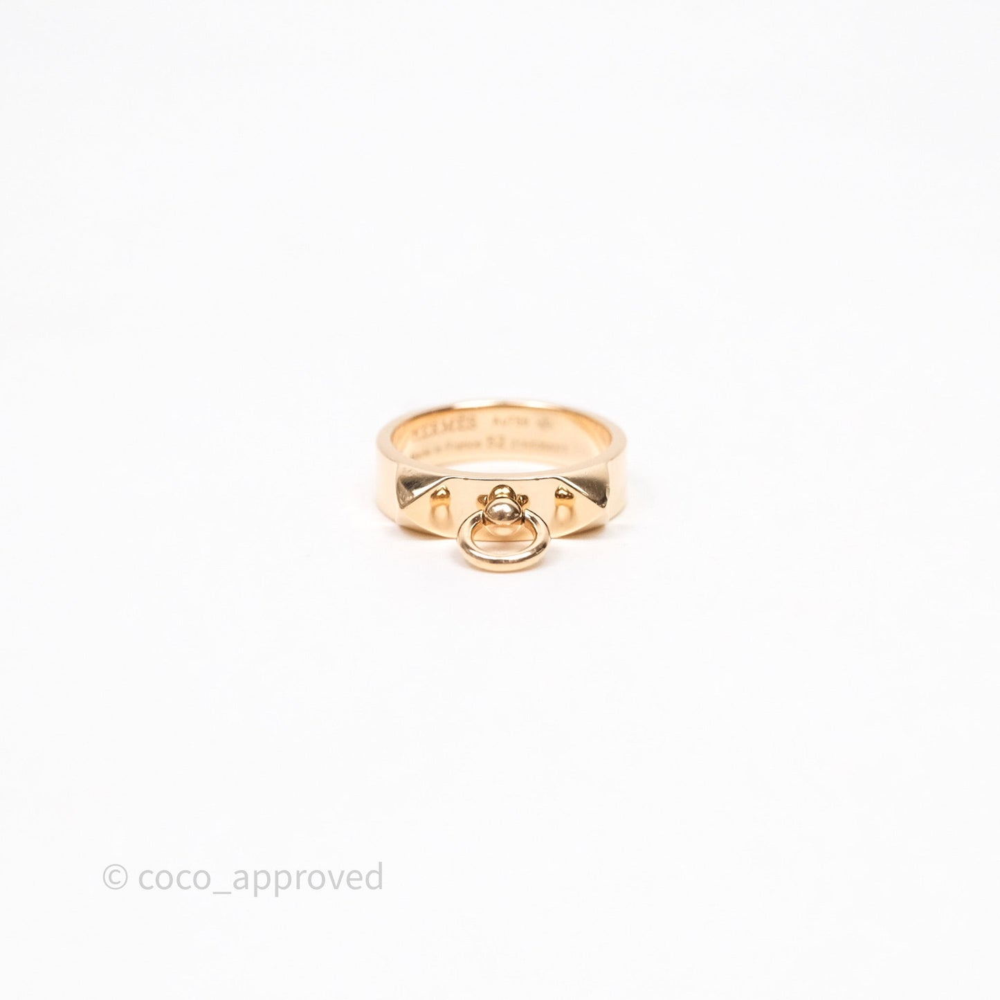 Hermes Collier de Chien Ring PM Rose Gold Size 52