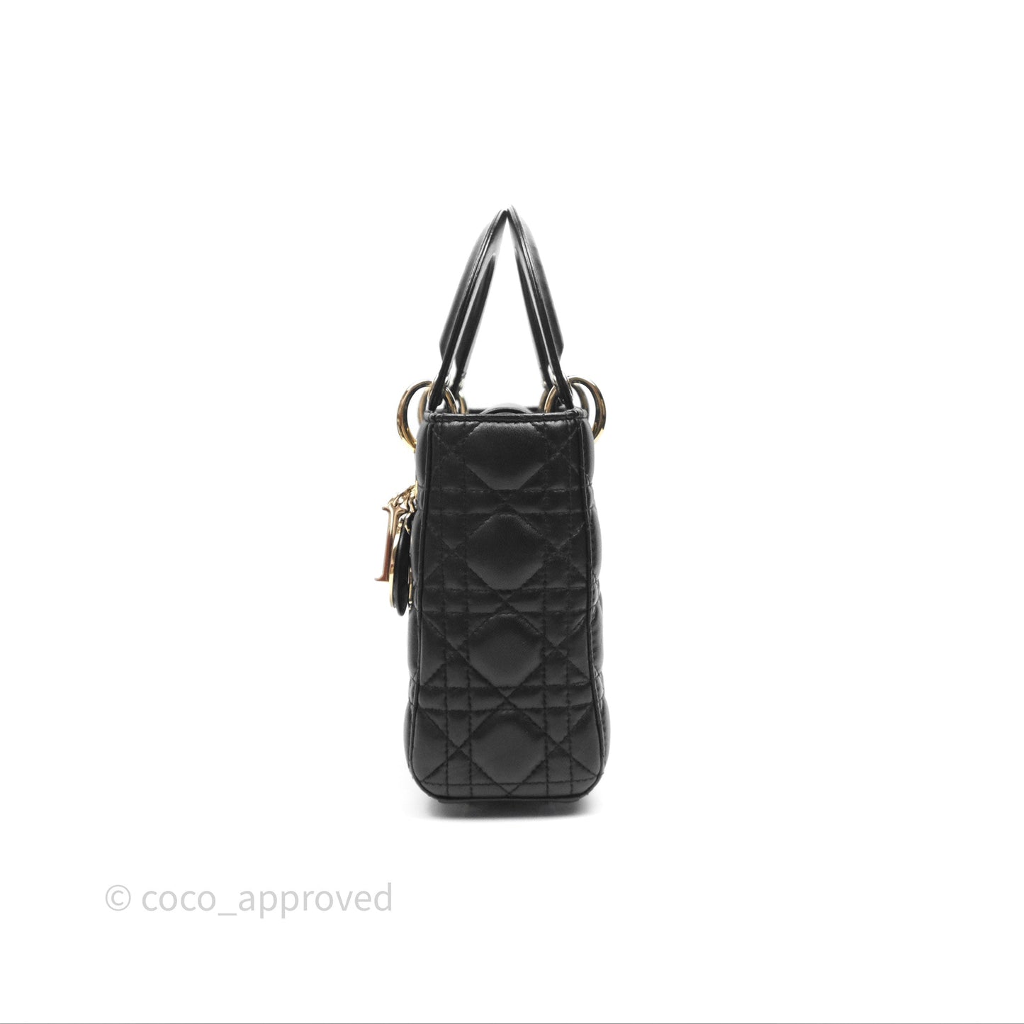 Christian Dior Small Lady Dior My ABCDior Black Cannage Lambskin