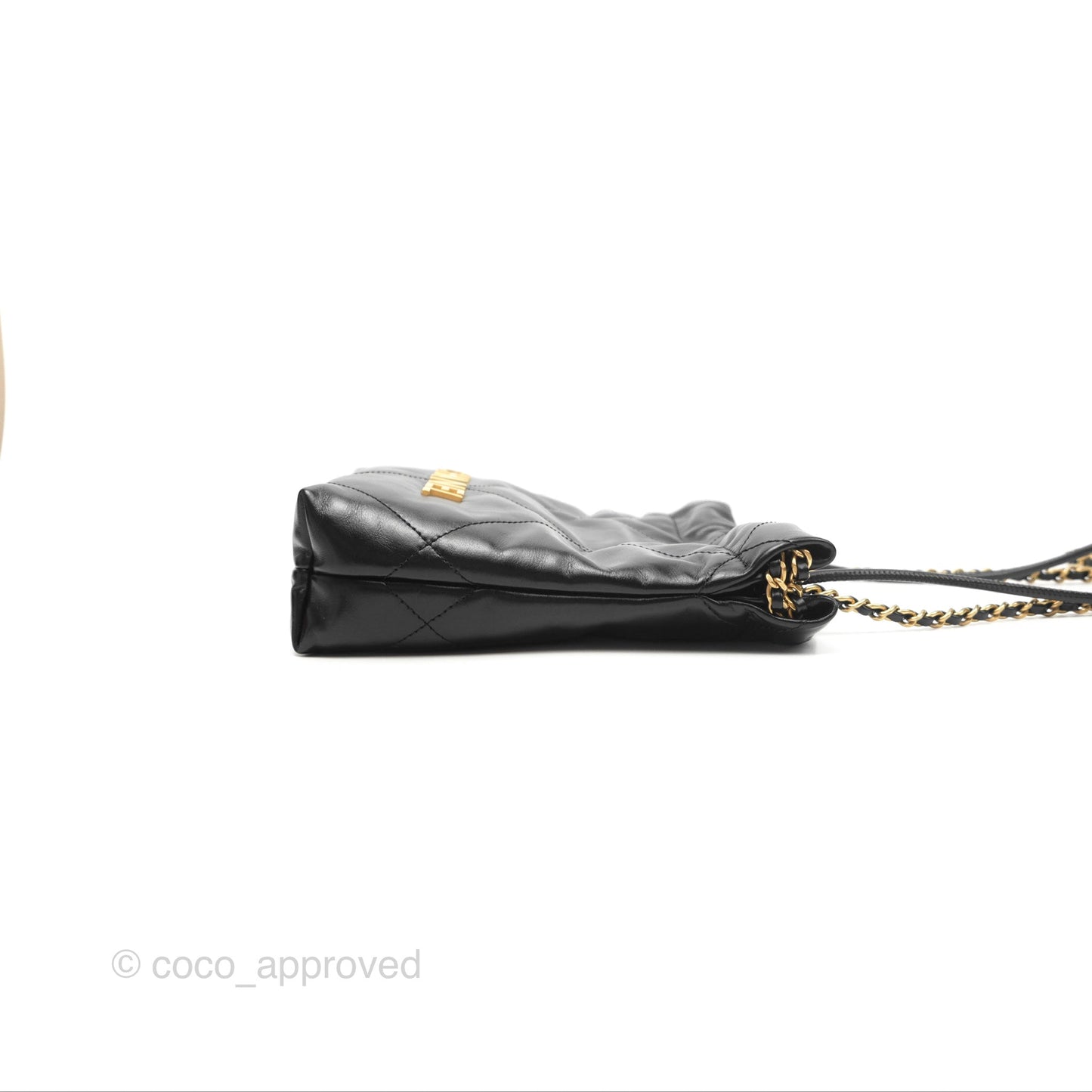 Chanel 22 Mini Bag Black Shiny Crumpled Calfskin