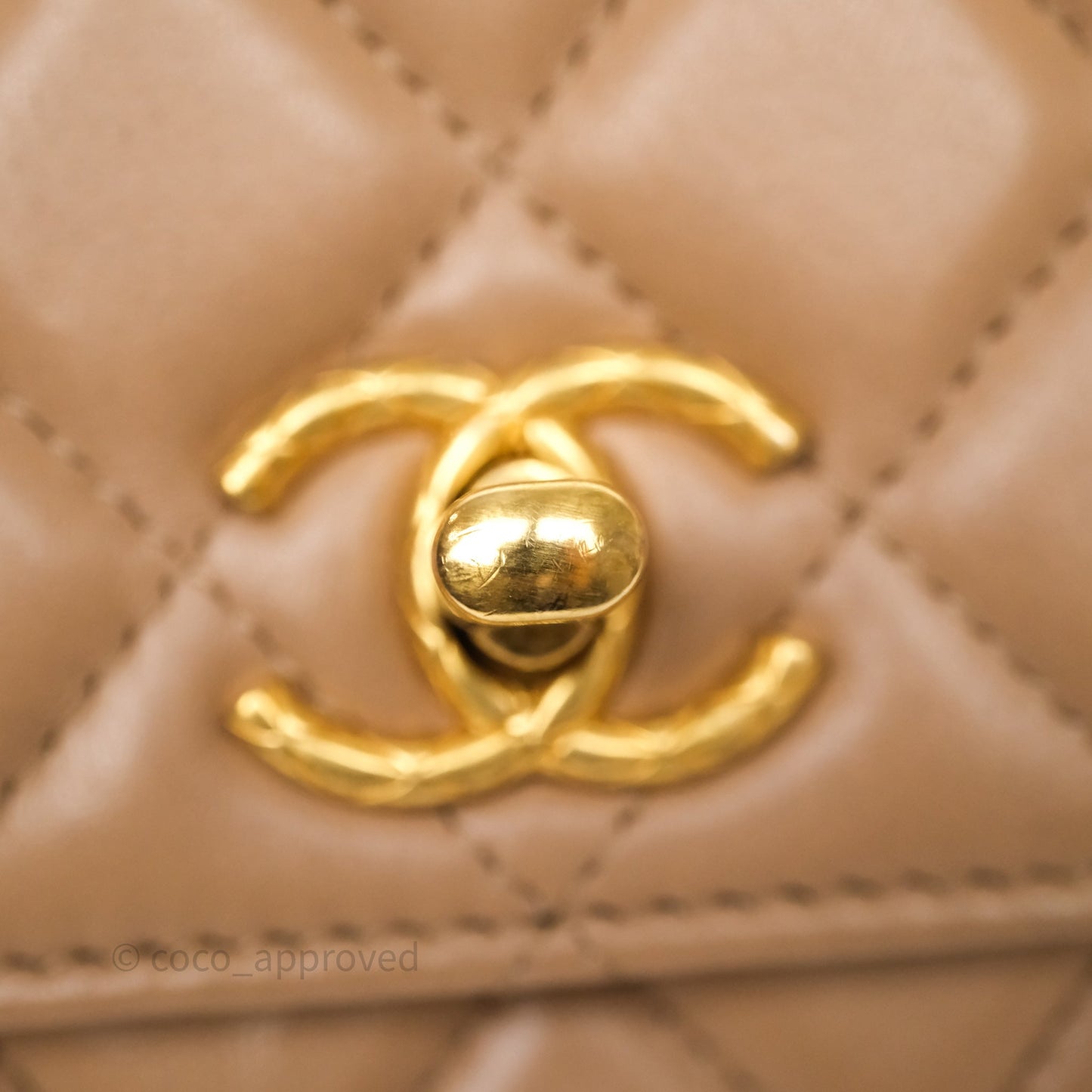 Chanel All Slide Wallet on Chain WOC Adjustable Chain Quilted Beige Lambskin