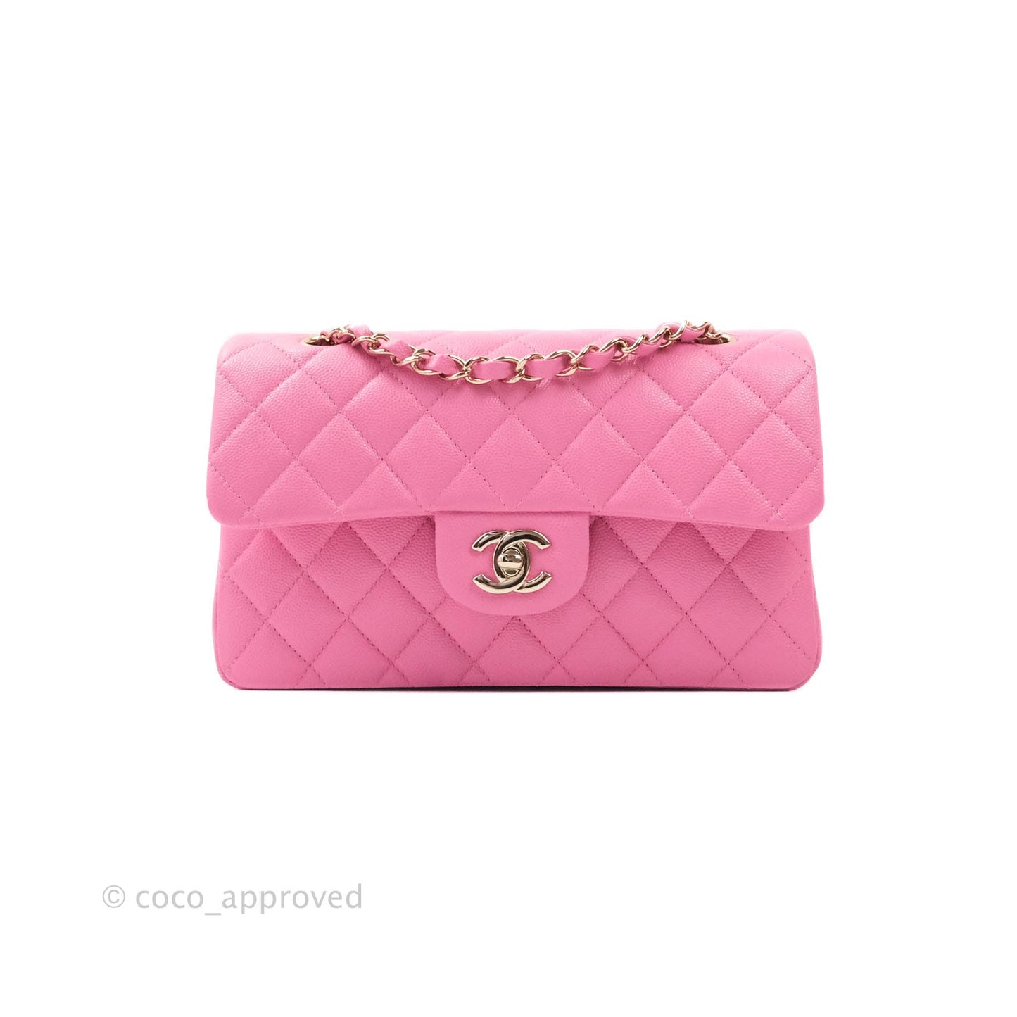 Chanel Classic Small S/M Flap Pink Caviar Gold Hardware 21P