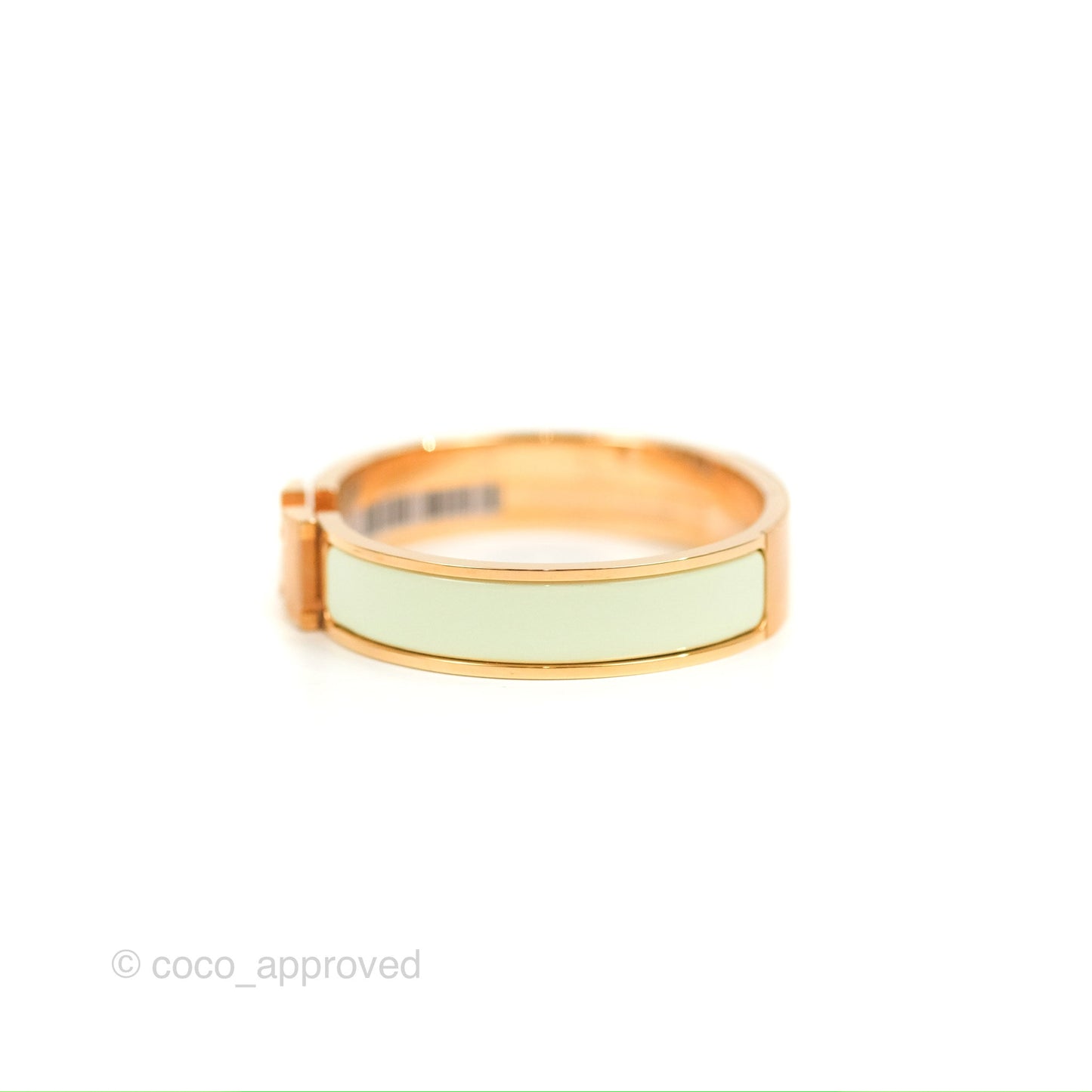Hermès Clic H Bracelet Vert Fizz Rose Gold Hardware PM