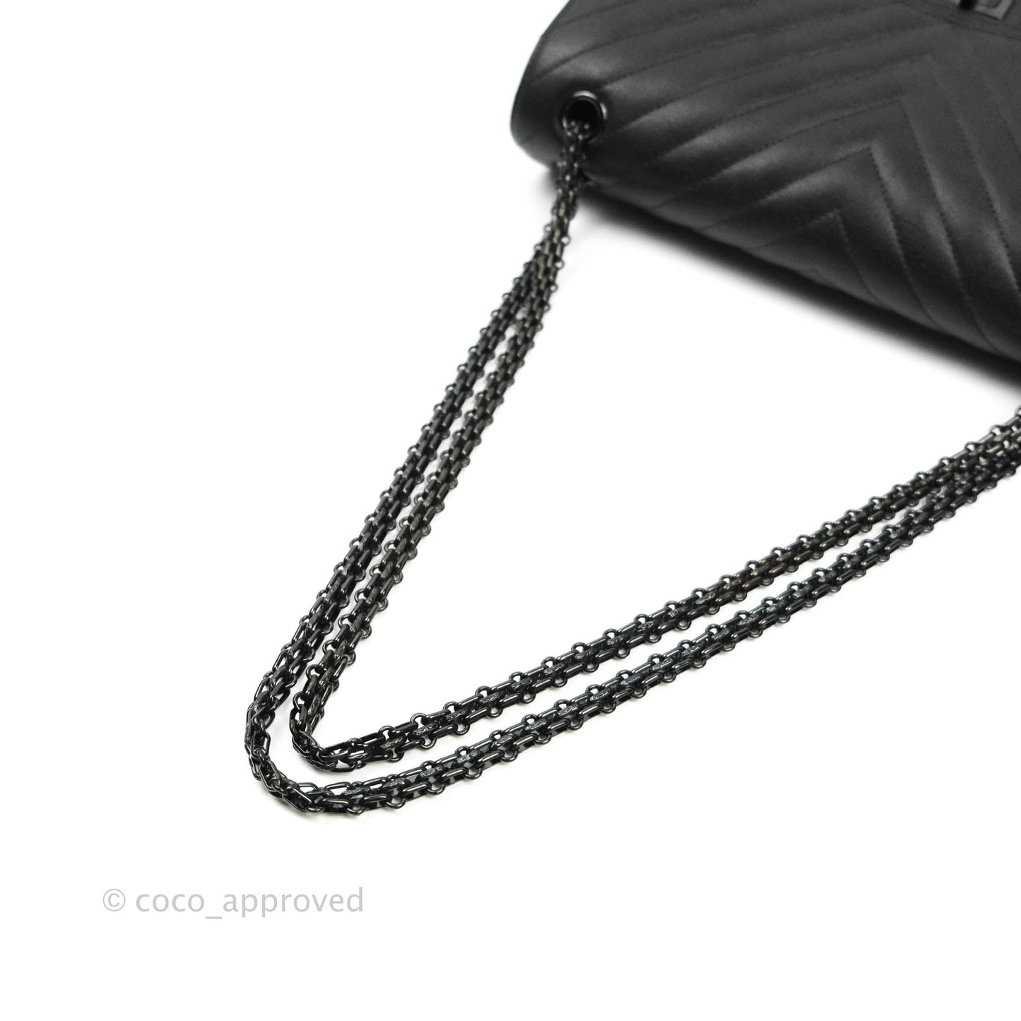 Chanel Reissue Chevron So Black Black Hardware 226