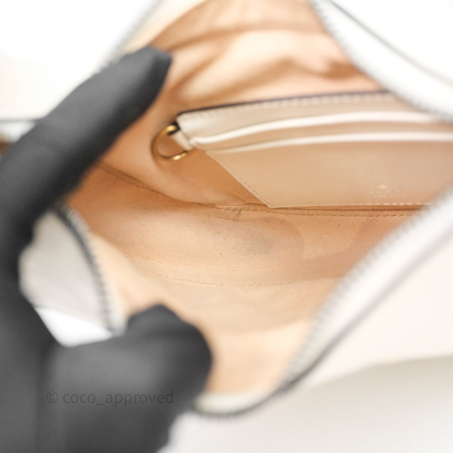 Gucci GG Marmont Half Moon-shaped Hobo Bag White