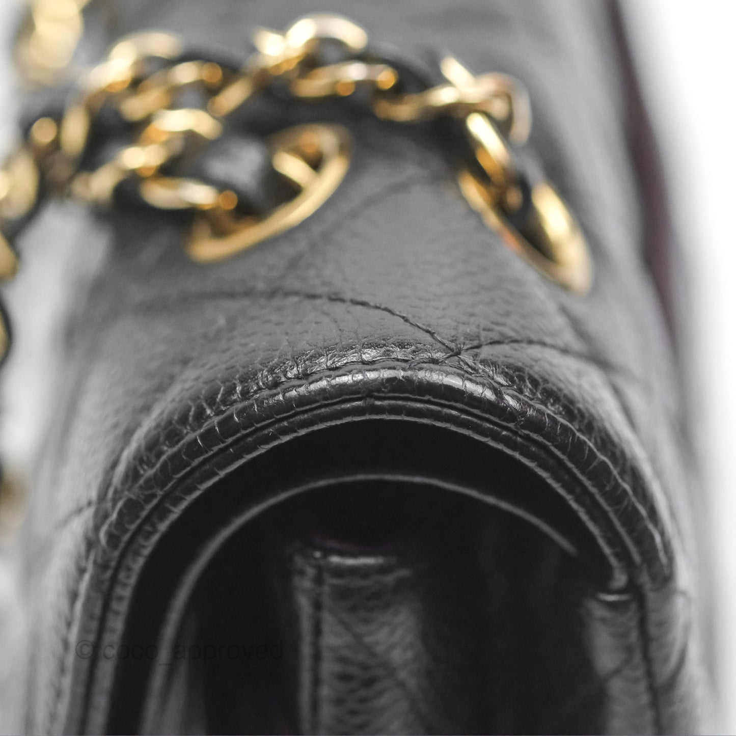 Chanel Classic M/L Medium Flap Quilted Black Caviar Gold Hardware