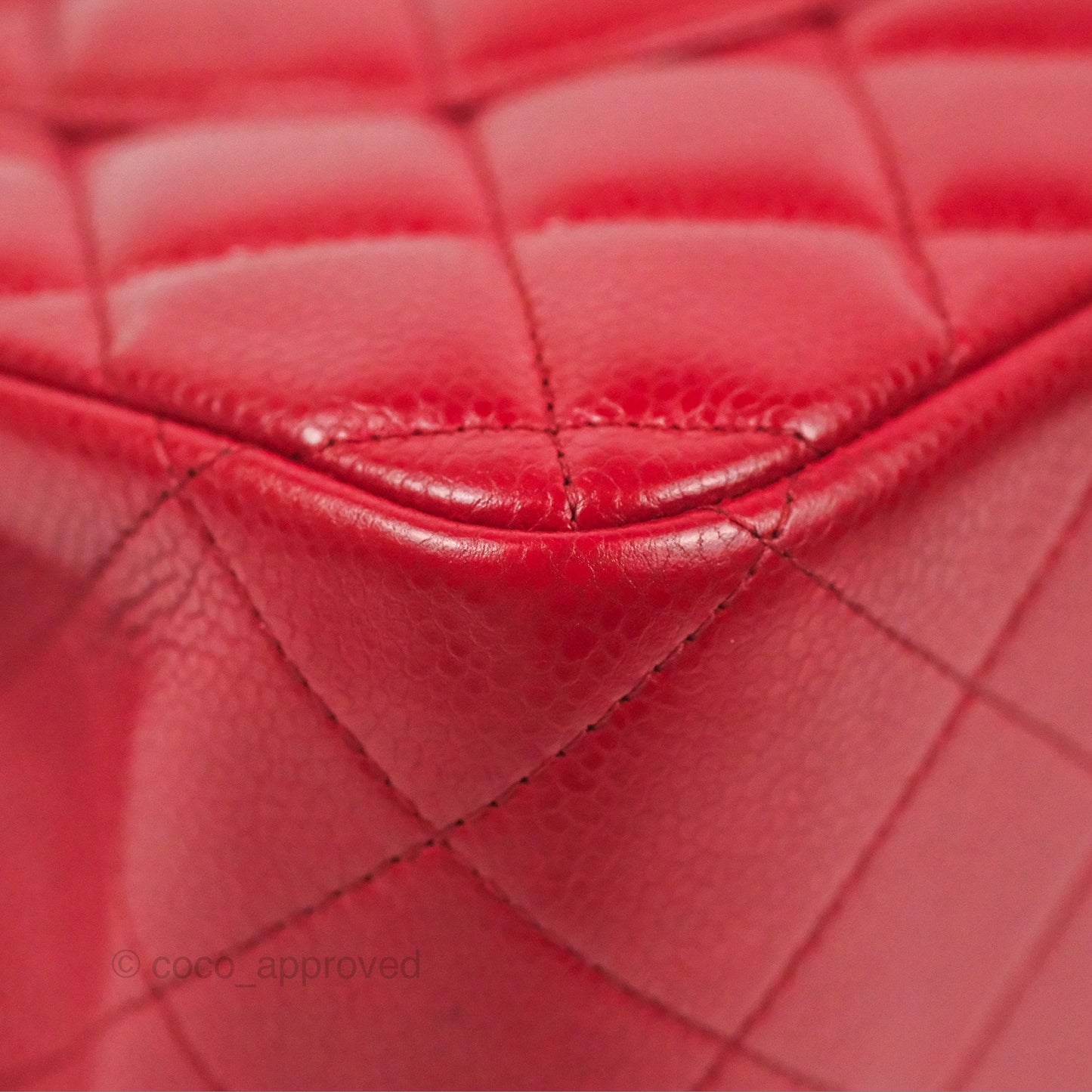Chanel Jumbo Double Flap Red Caviar Silver Hardware⁣⁣