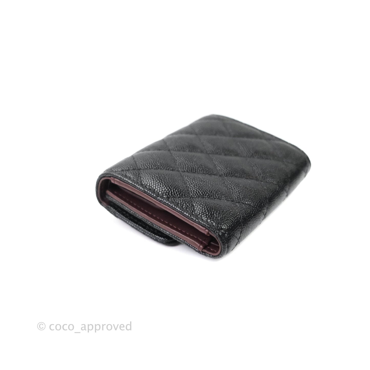 Chanel Classic Flap Small Wallet Black Caviar Gold Hardware⁣