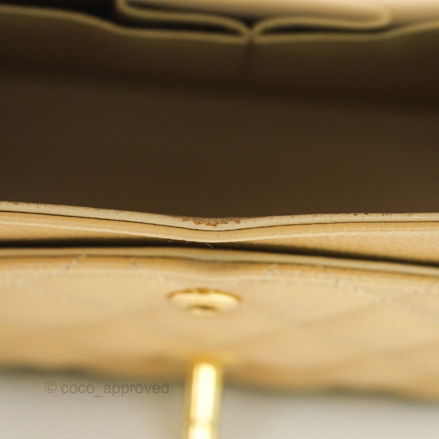 Chanel M/L Medium Classic Flap Quilted Beige Caviar Gold Hardware