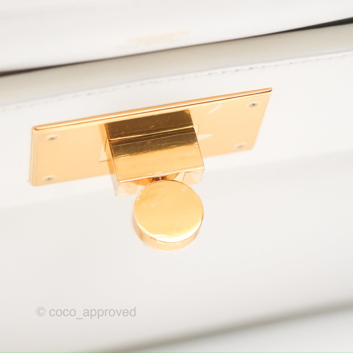 Hermès 24/24 21 Mini New White Evercolor/ Swift Gold Hardware