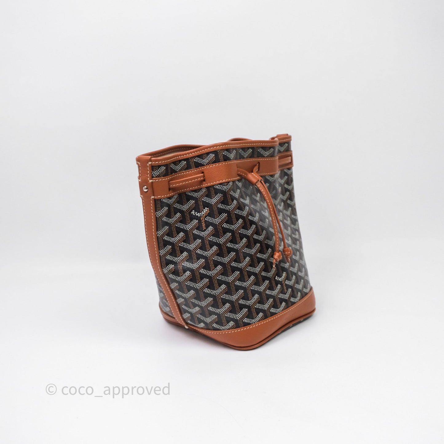 Goyard Petit Flot Bucket Bag Black & Tan Goyardine