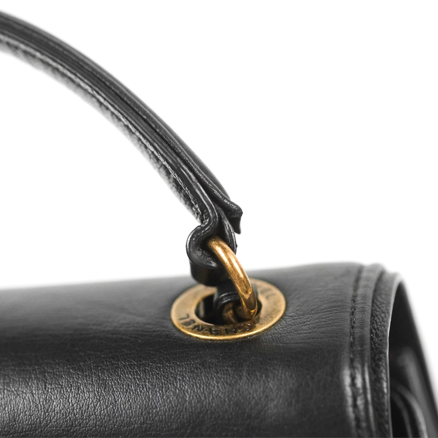 Chanel Small Coco Curve Flap Black Goatskin Antique Gold Hardware