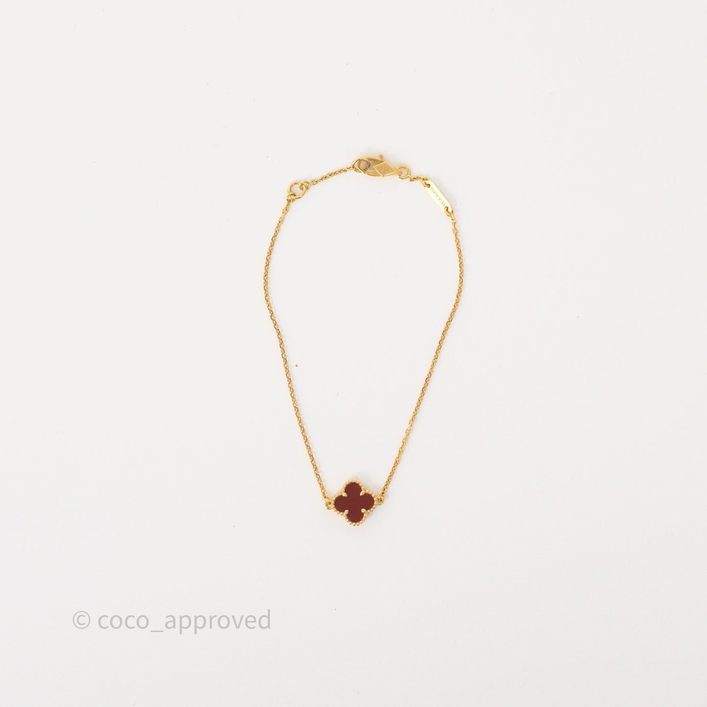 Van Cleef & Arpels Sweet Alhambra Bracelet Rose Gold Red Carnelian