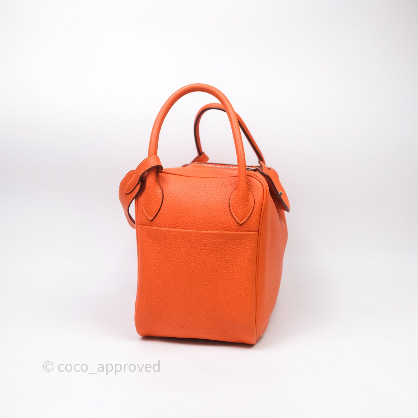 Hermès Lindy 30 Orange 93 Clemence Palladium Hardware