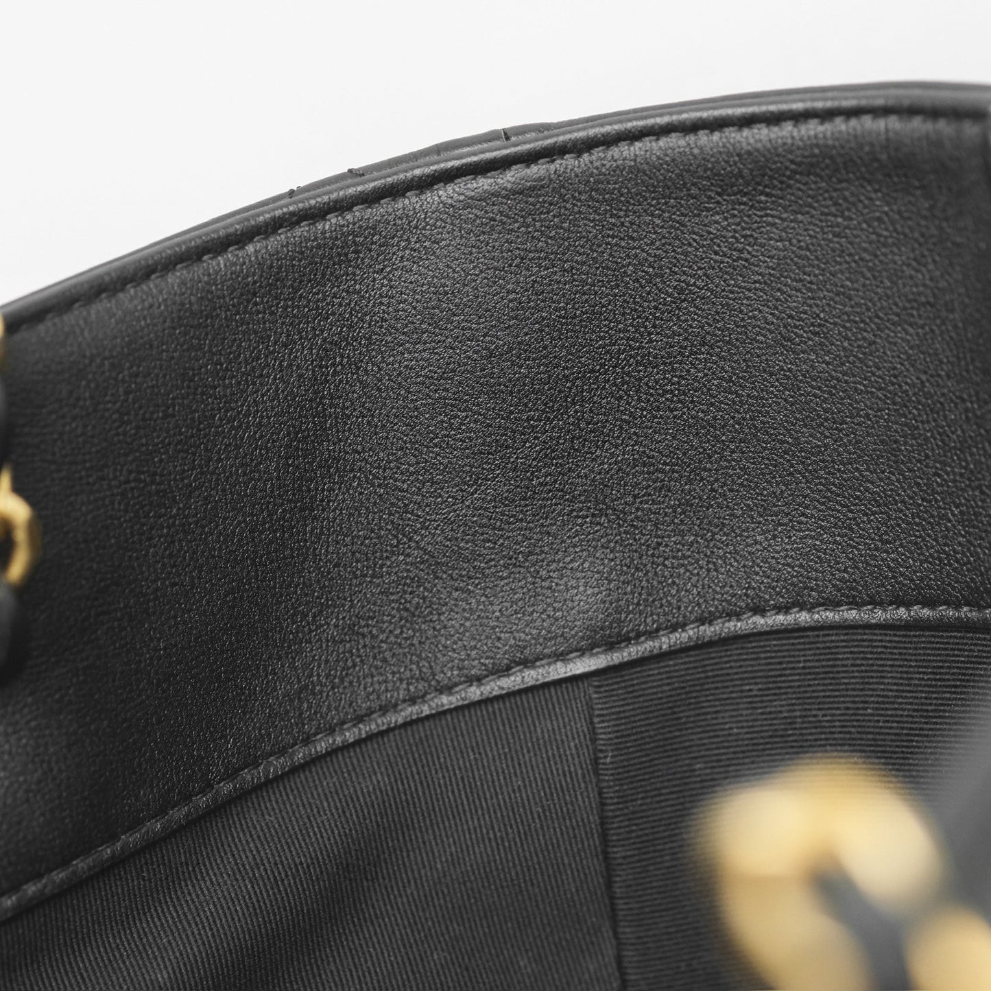 Chanel Stitched Large Shopping Bag Black Calfskin Aged Gold Hardware