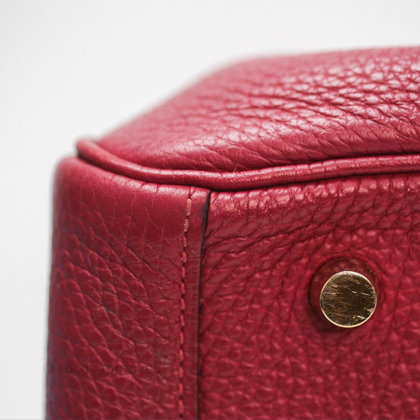 Hermès Lindy 30 Rouge Grenat K1 Clemence Gold Hardware