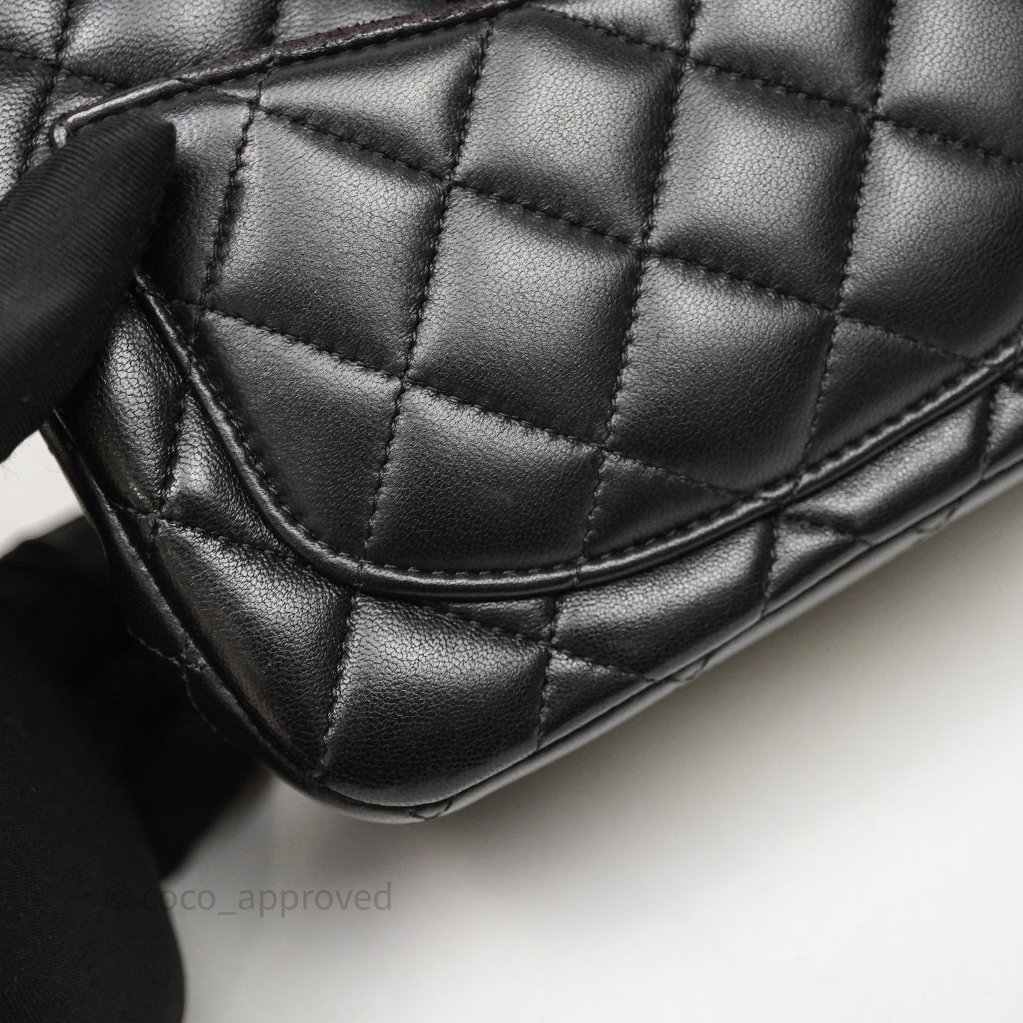 Chanel Mini Square Quilted Black Lambskin Gold Hardware