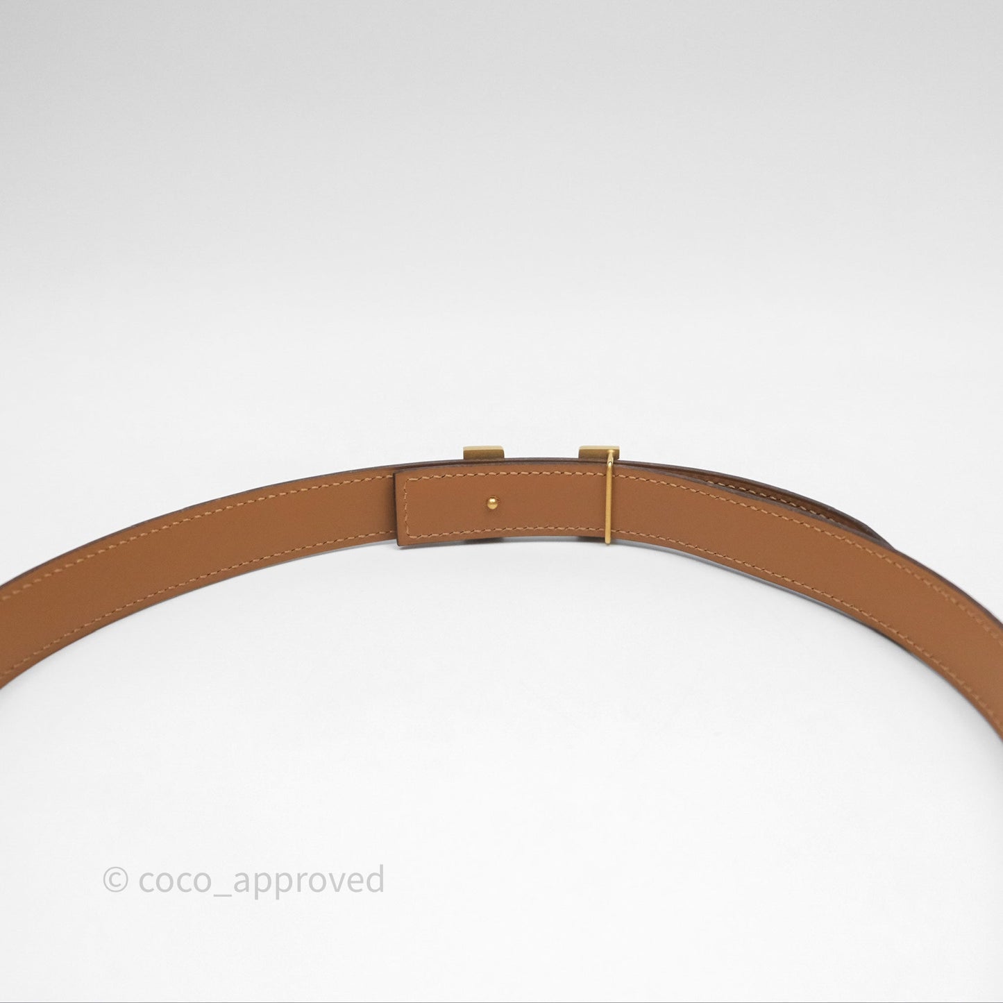 Hermès H Belt Buckle Ostrich Leather Brown Size 80