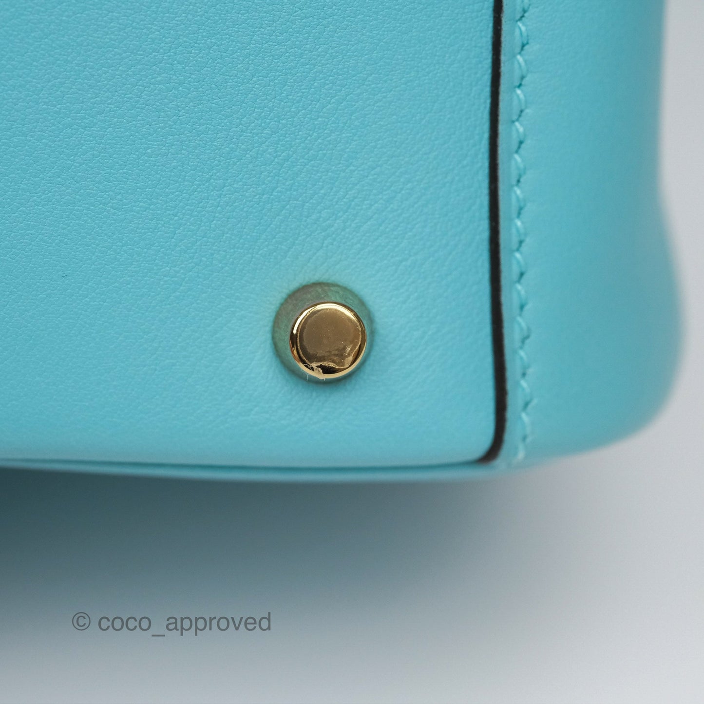 Hermès Mini Lindy 20 Bleu Atoll 3P Swift Gold Hardware