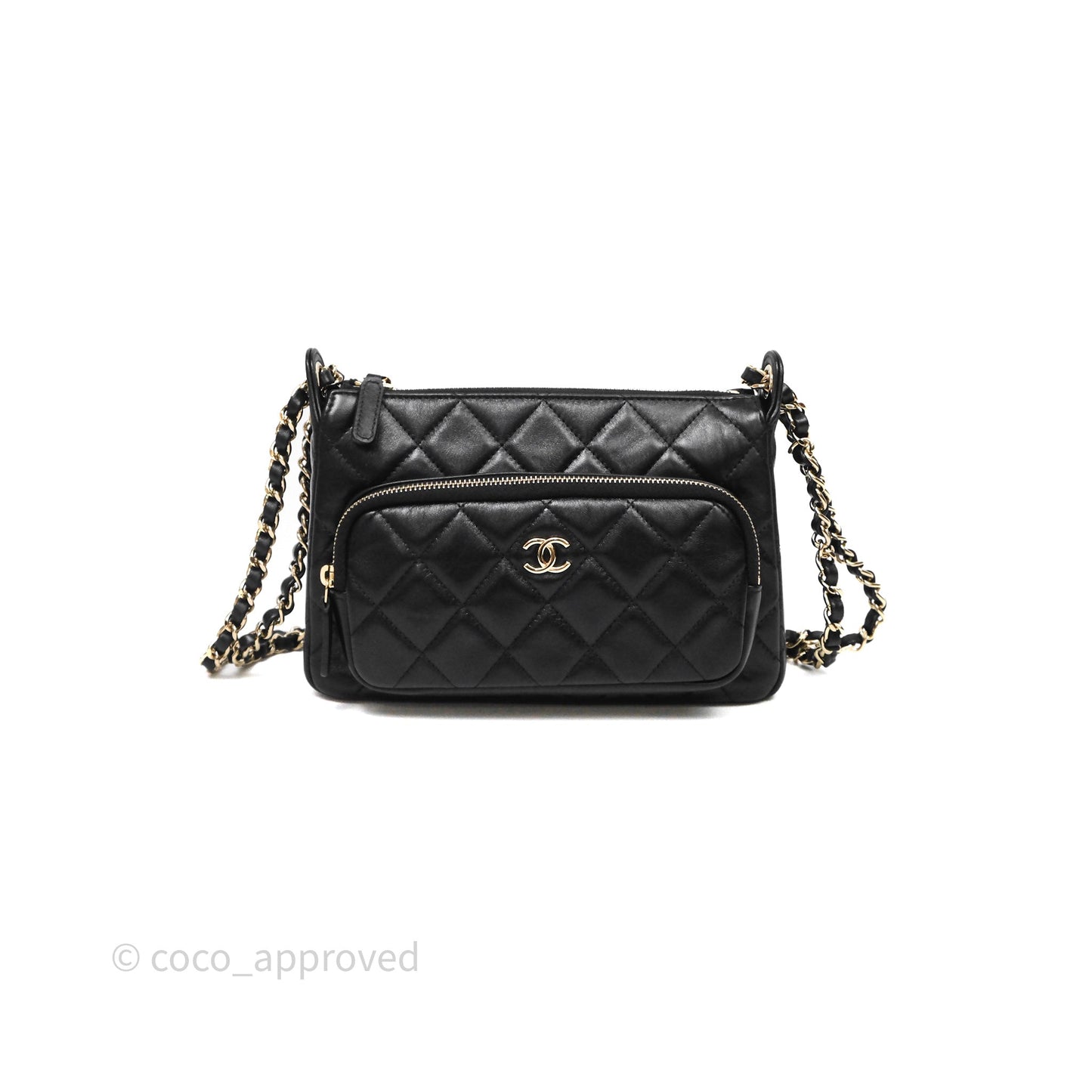 Chanel Camera Bag Black Lambskin Gold Hardware 25C