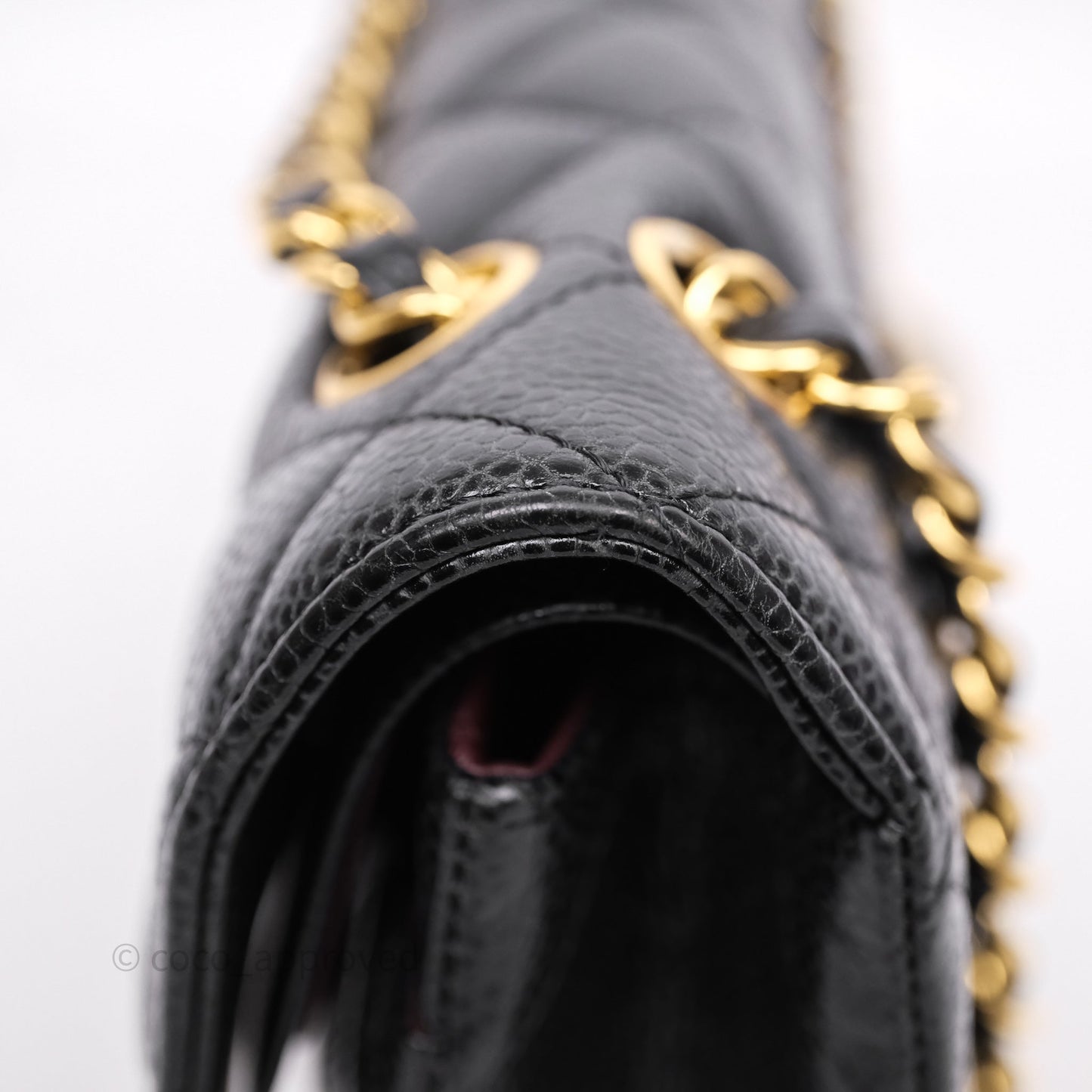 Chanel Classic M/L Medium Flap Quilted Black Caviar Gold Hardware