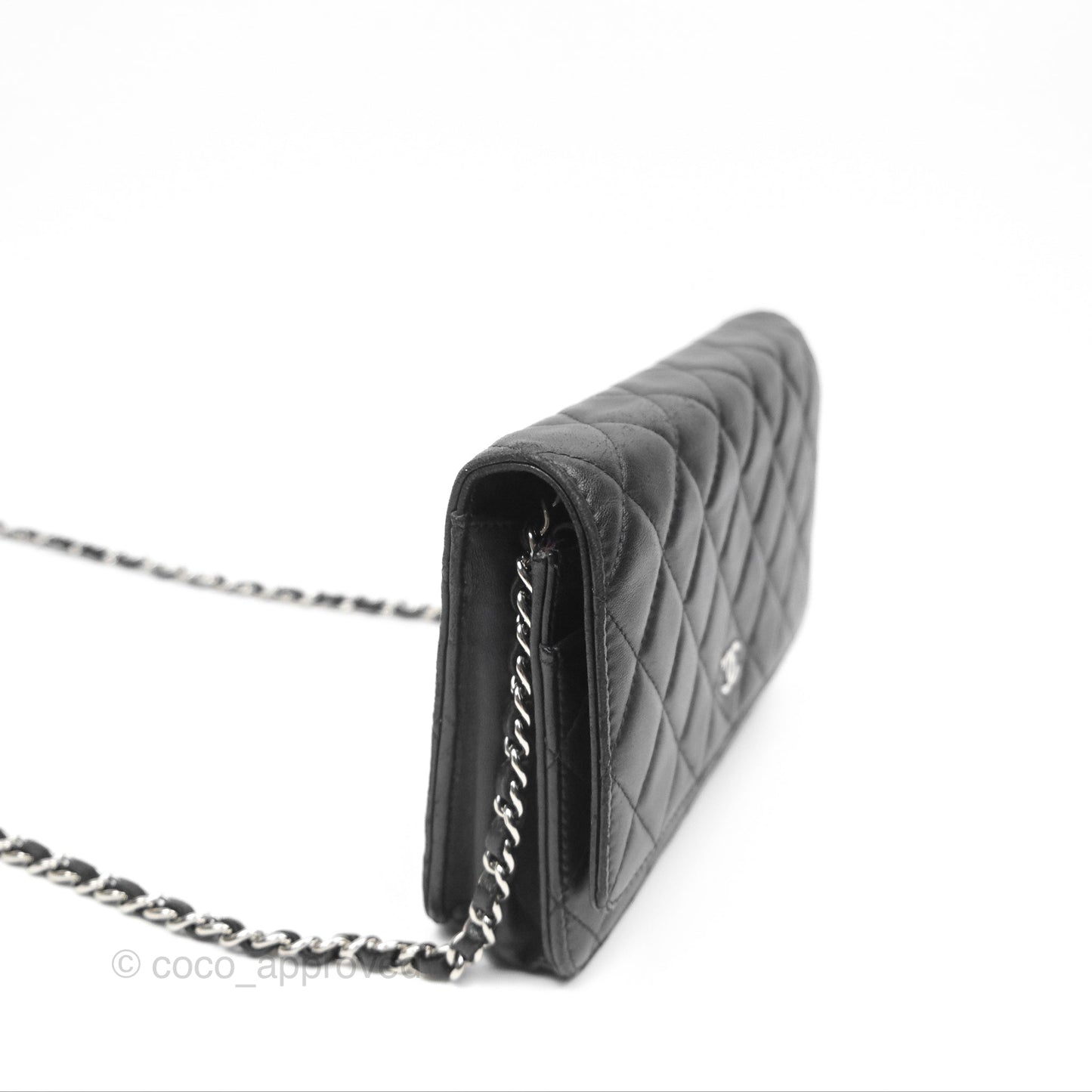 Chanel Quilted Wallet on Chain WOC Black Lambskin Palladium Hardware
