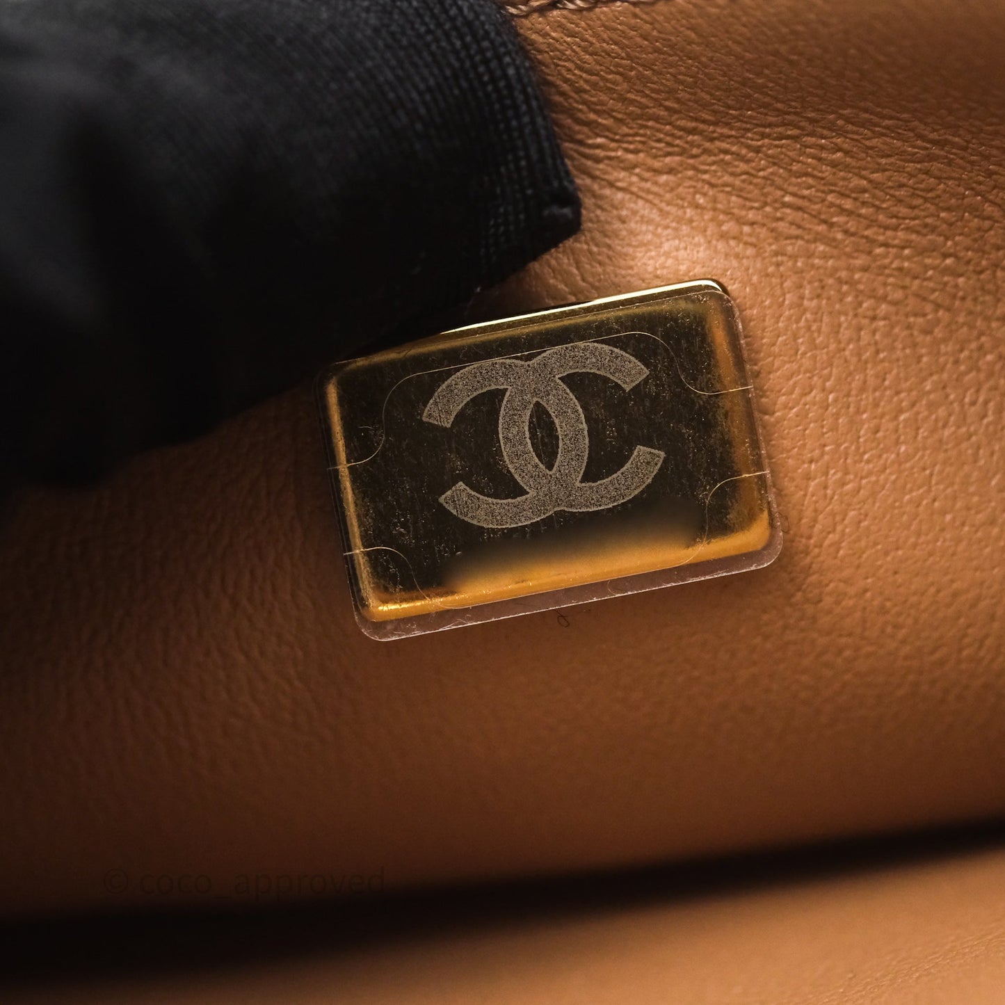Chanel Quilted Accordion Flap Bag with Handle Beige Caviar Aged Gold Hardware 23B