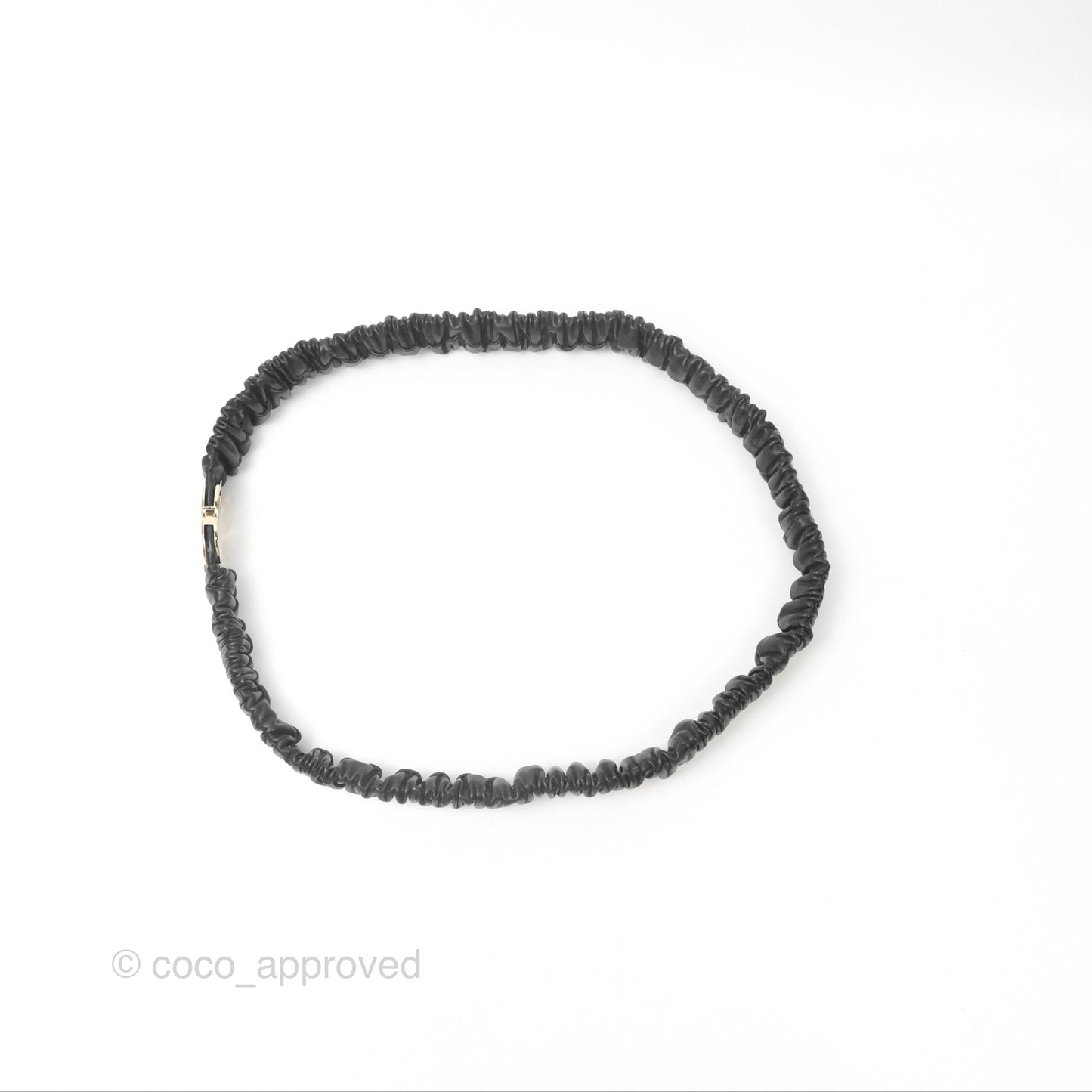 Chanel CC Ruched Belt Black Lambskin Gold Tone 21K