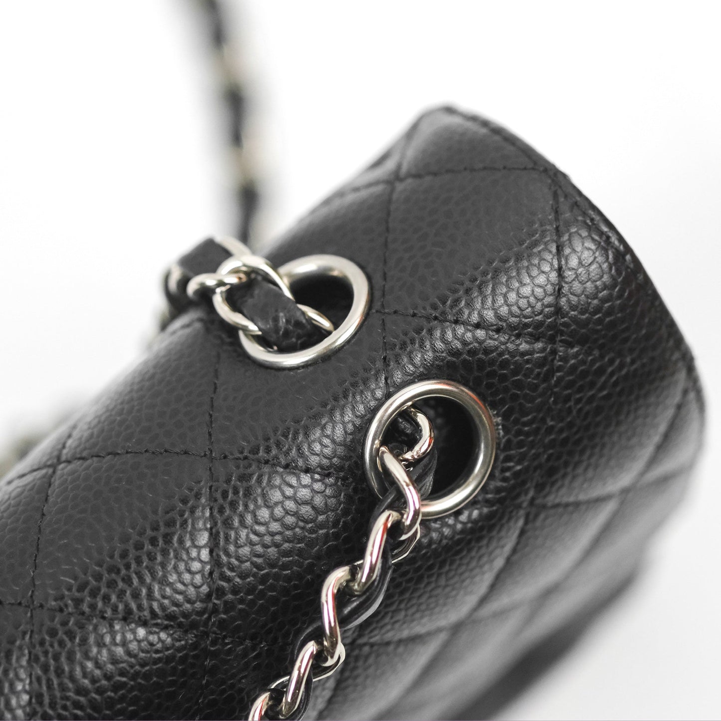 Chanel Classic M/L Medium Flap Quilted Black Caviar Silver Hardware