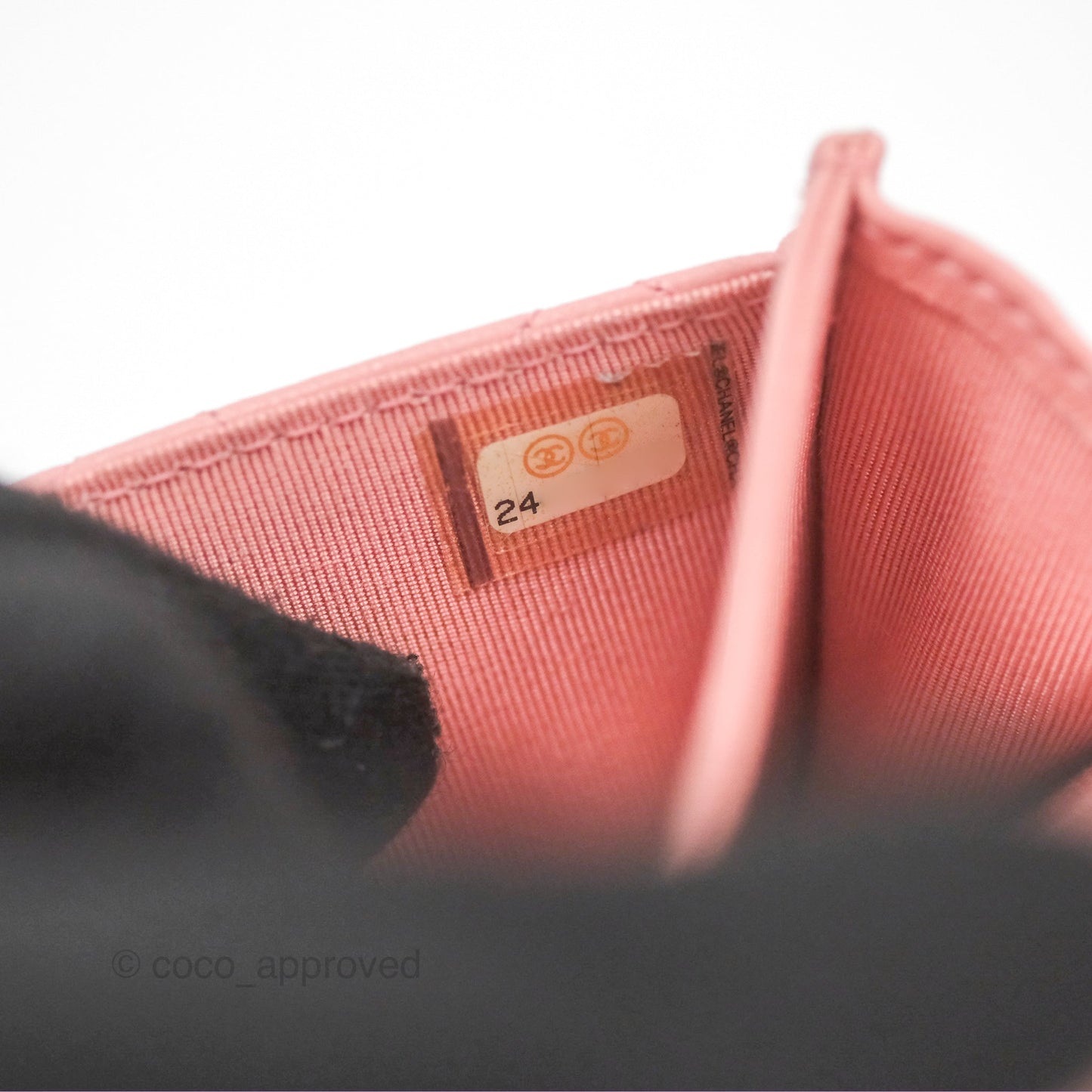 Chanel Quilted Flap Card Holder Pink Lambskin Gold Hardware