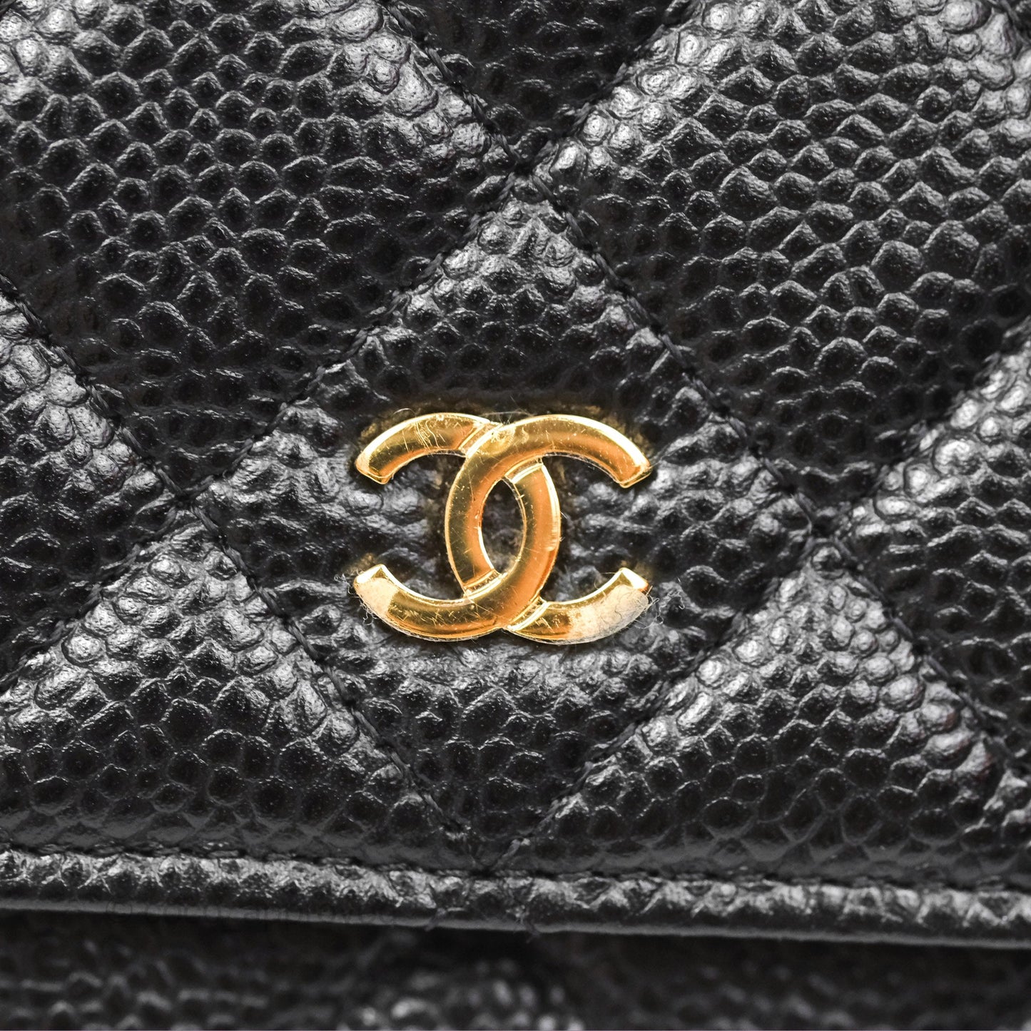 Chanel Quilted Classic Wallet On Chain WOC Black Caviar Gold Hardware