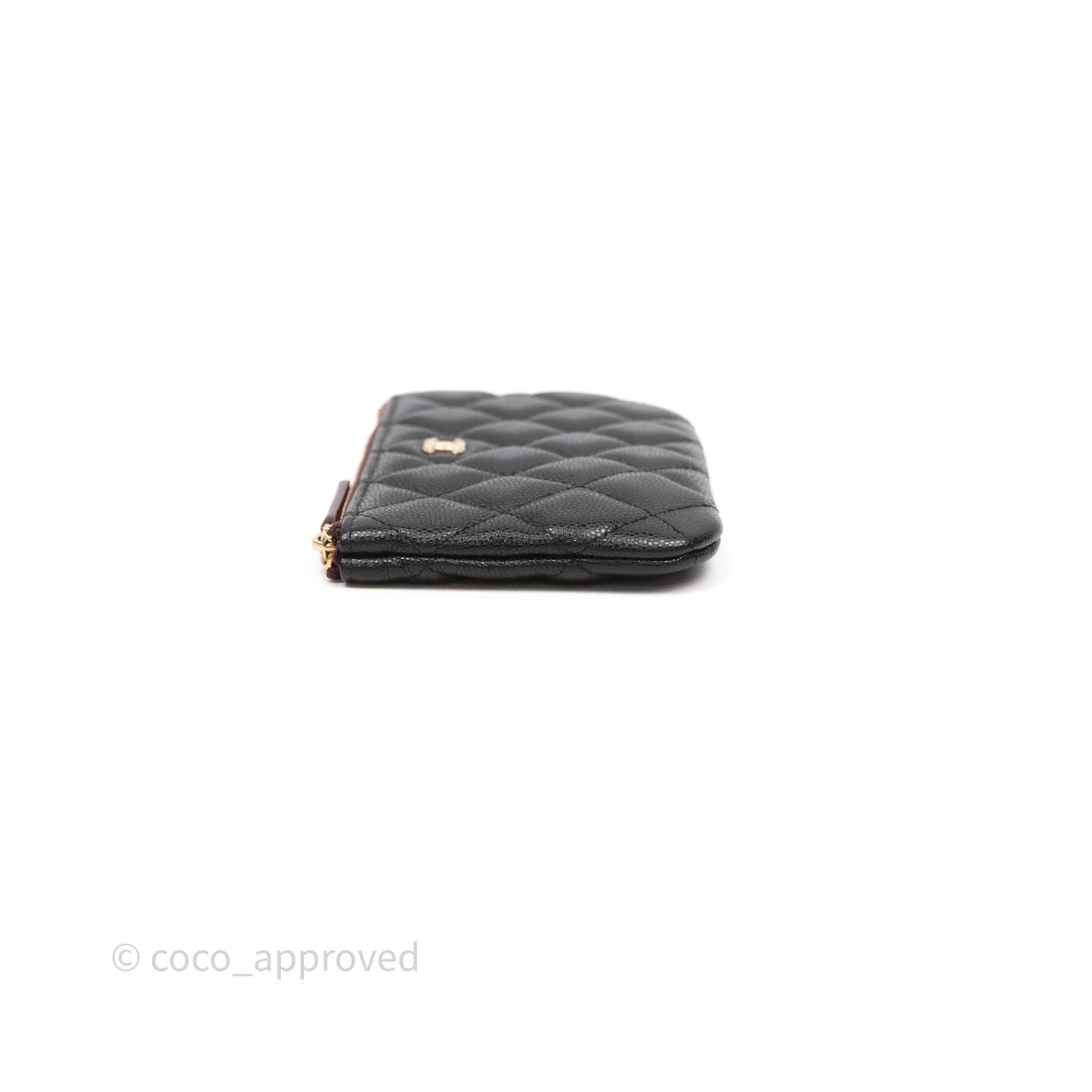 Chanel Quilted Mini O case Black Caviar Gold Hardware