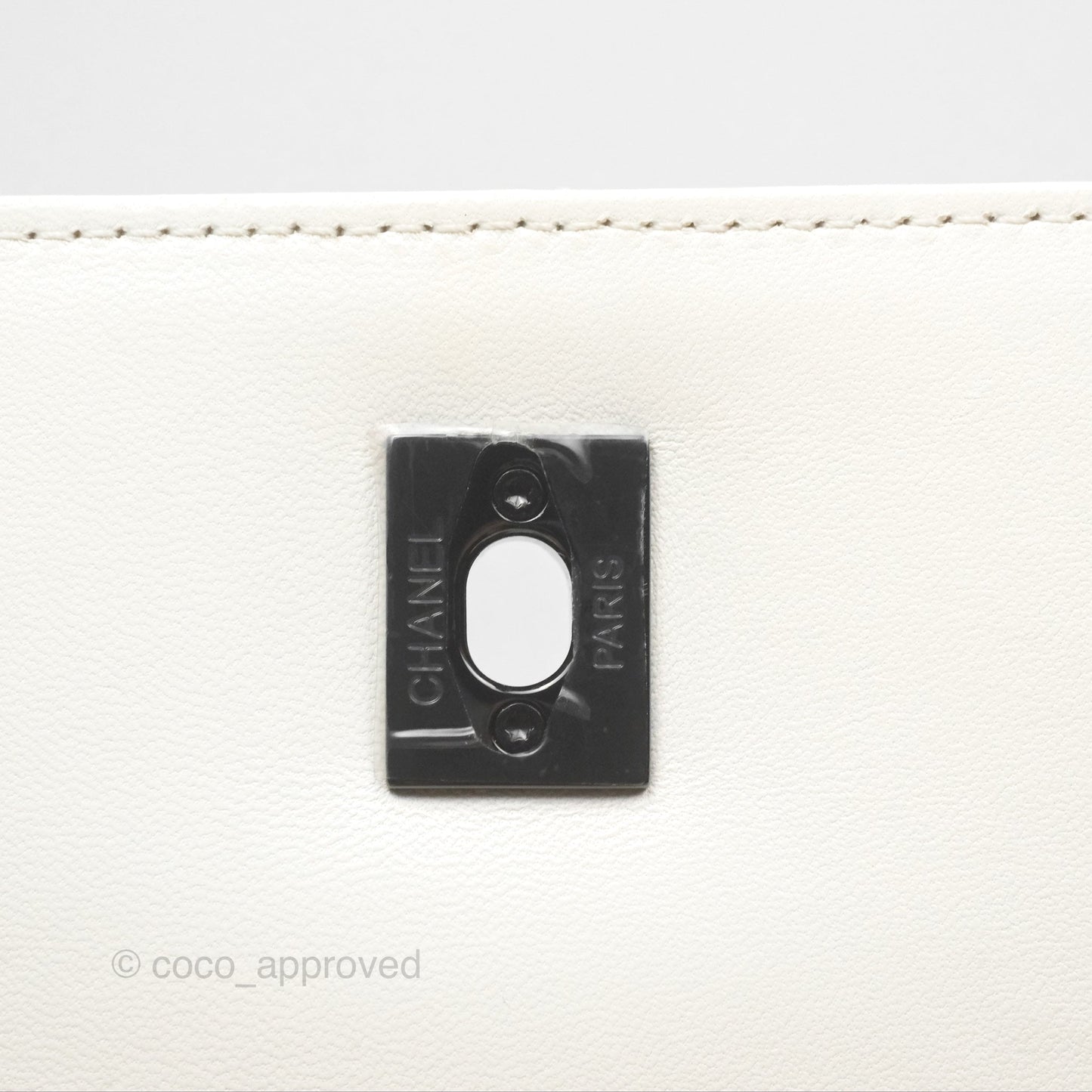 Chanel Trendy CC Small White Lambskin Black Hardware