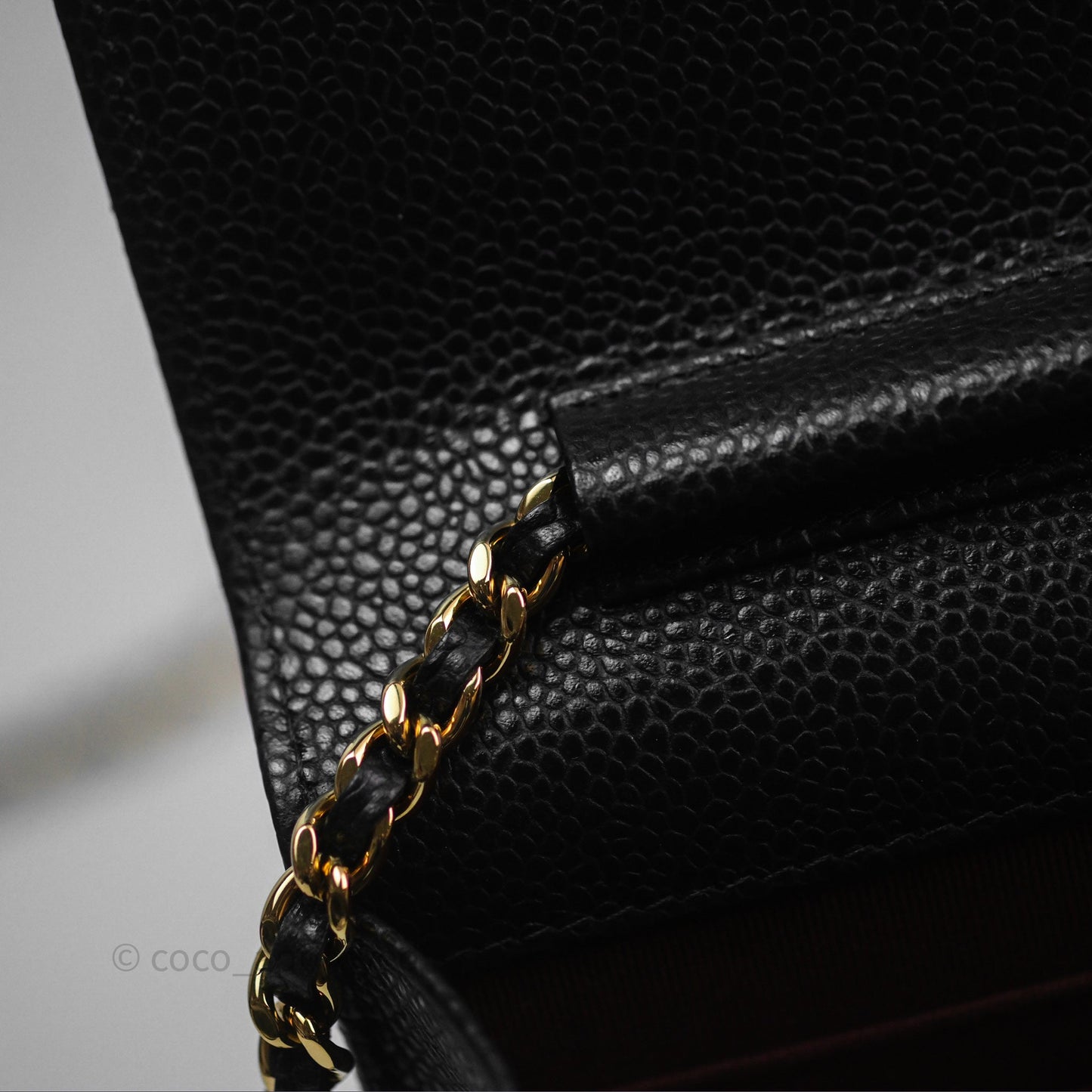 Chanel Quilted WOC Black Caviar Gold Hardware