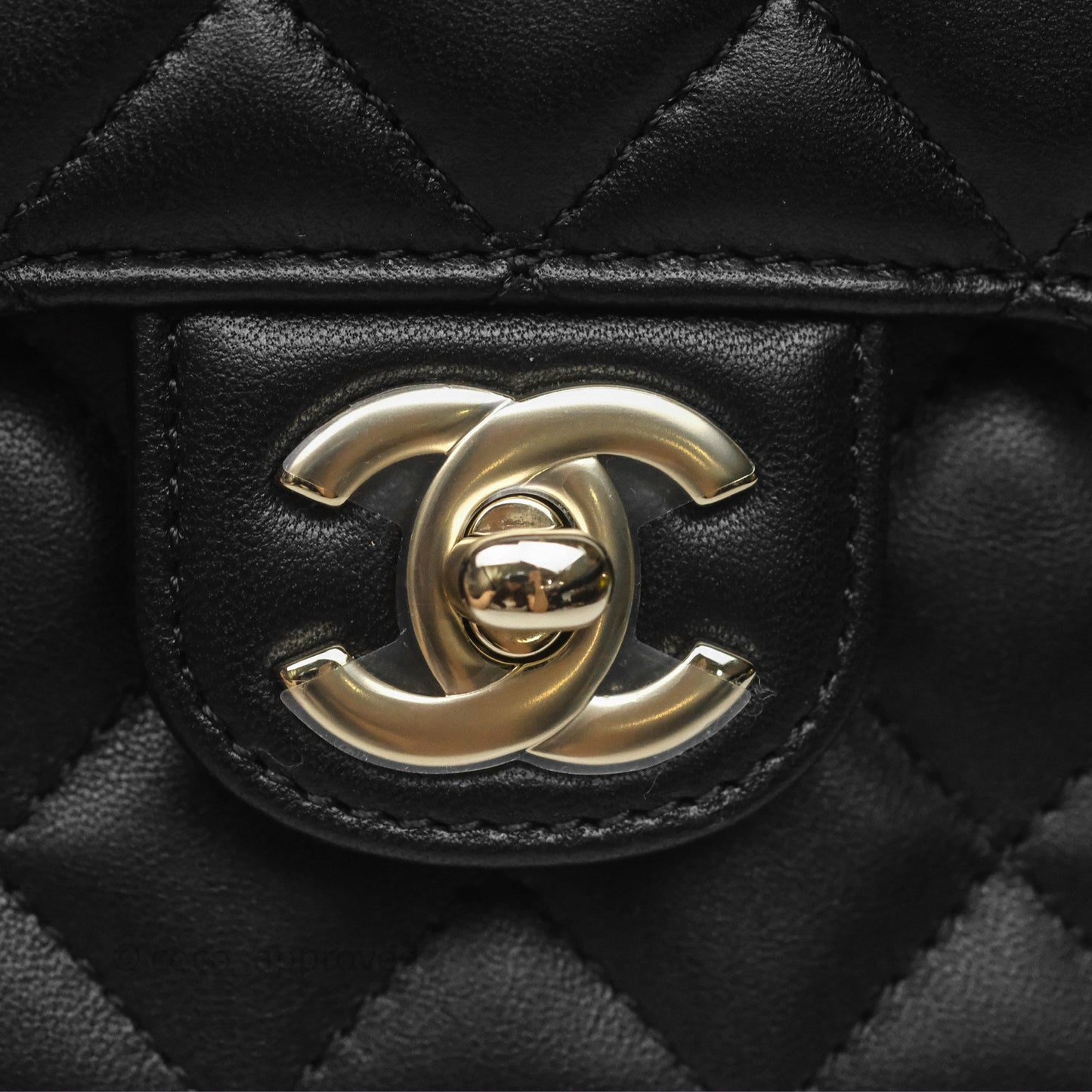 Chanel Crystals Top Handle Mini Rectangular Flap Bag Black Lambskin Gold Hardware
