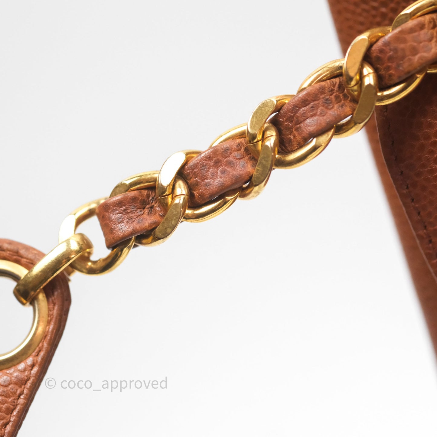 Chanel Vintage Tote Caramel Caviar 24K Gold Hardware