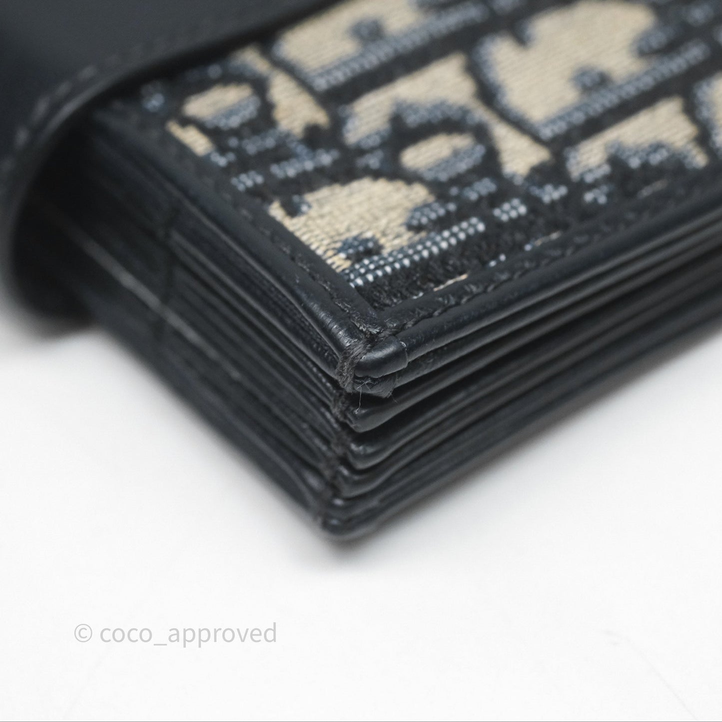 Christian Dior 5-Gusset Card Holder Blue Dior Oblique Jacquard