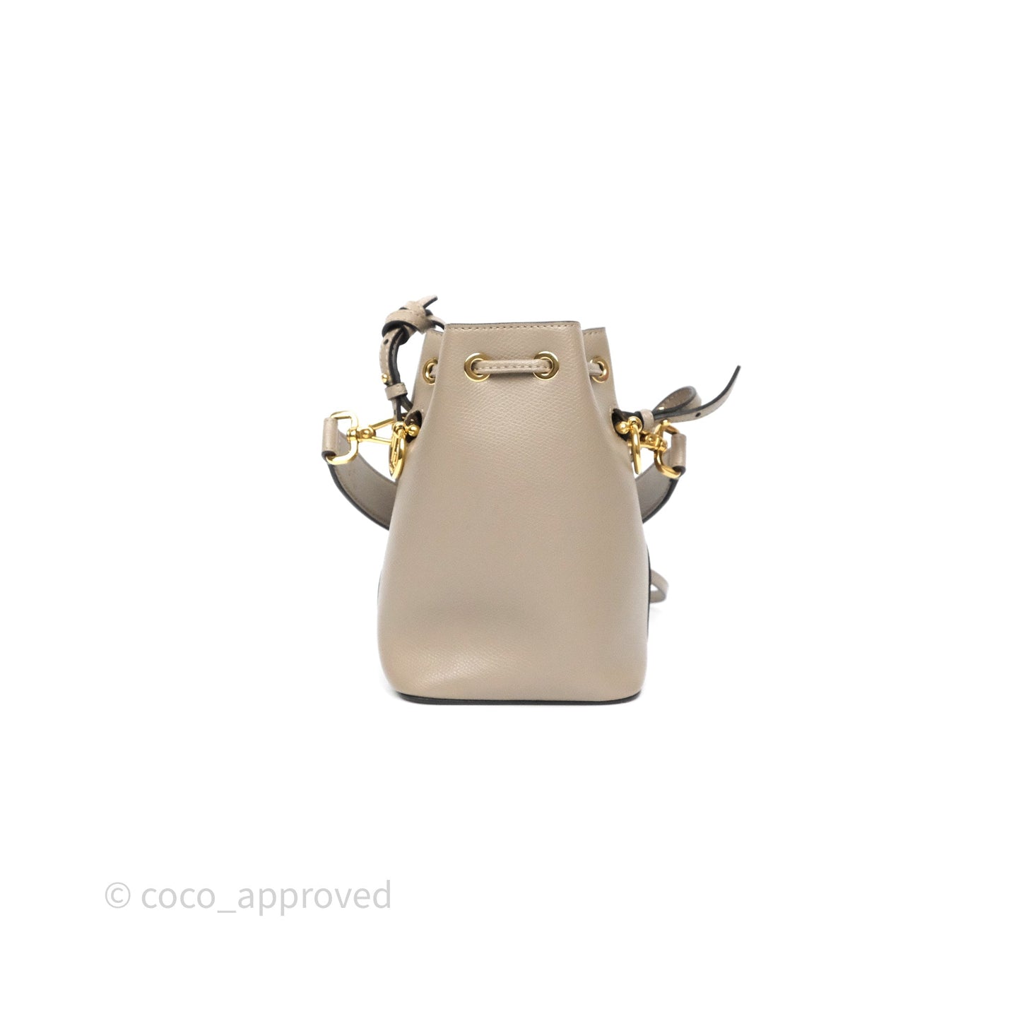 Fendi Mini Mon Tresor Bucket Bag Tortora Grained Calfskin