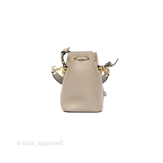 Fendi Mini Mon Tresor Bucket Bag Tortora Grained Calfskin