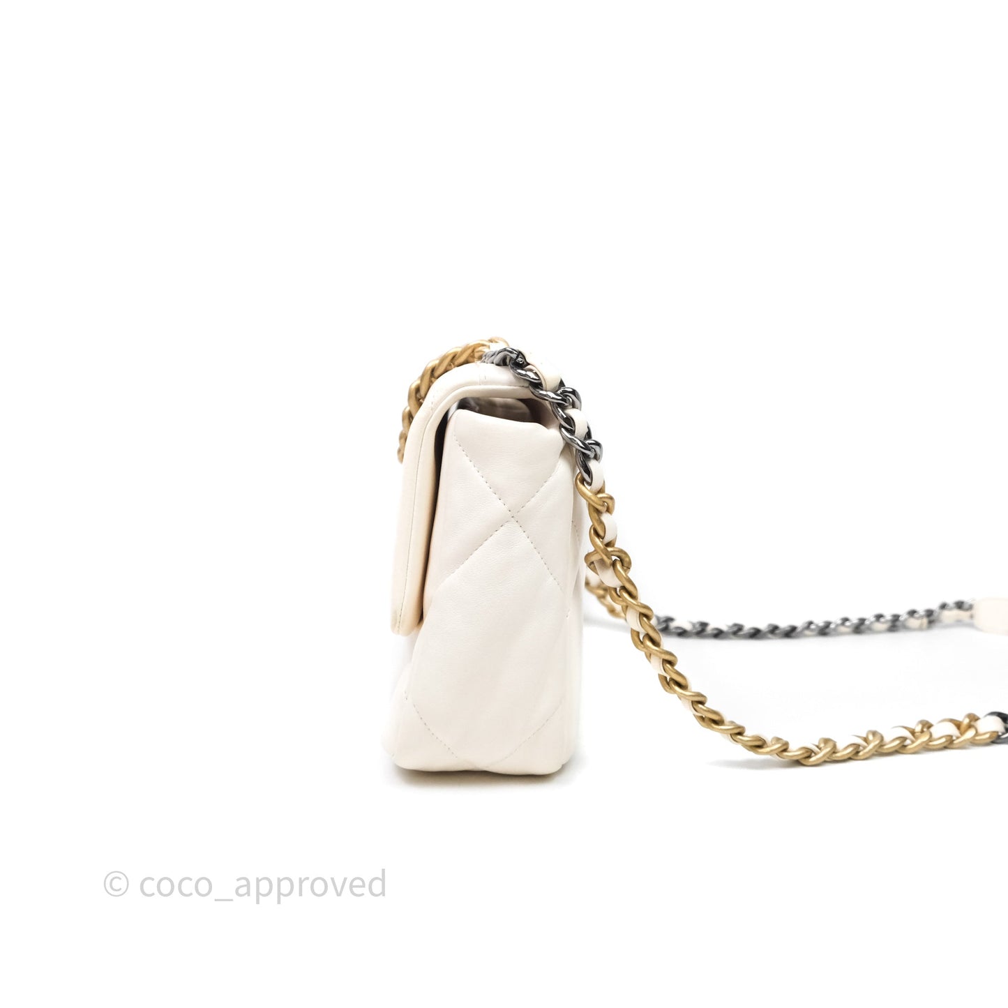 Chanel 19 Small Ivory White Mixed Hardware