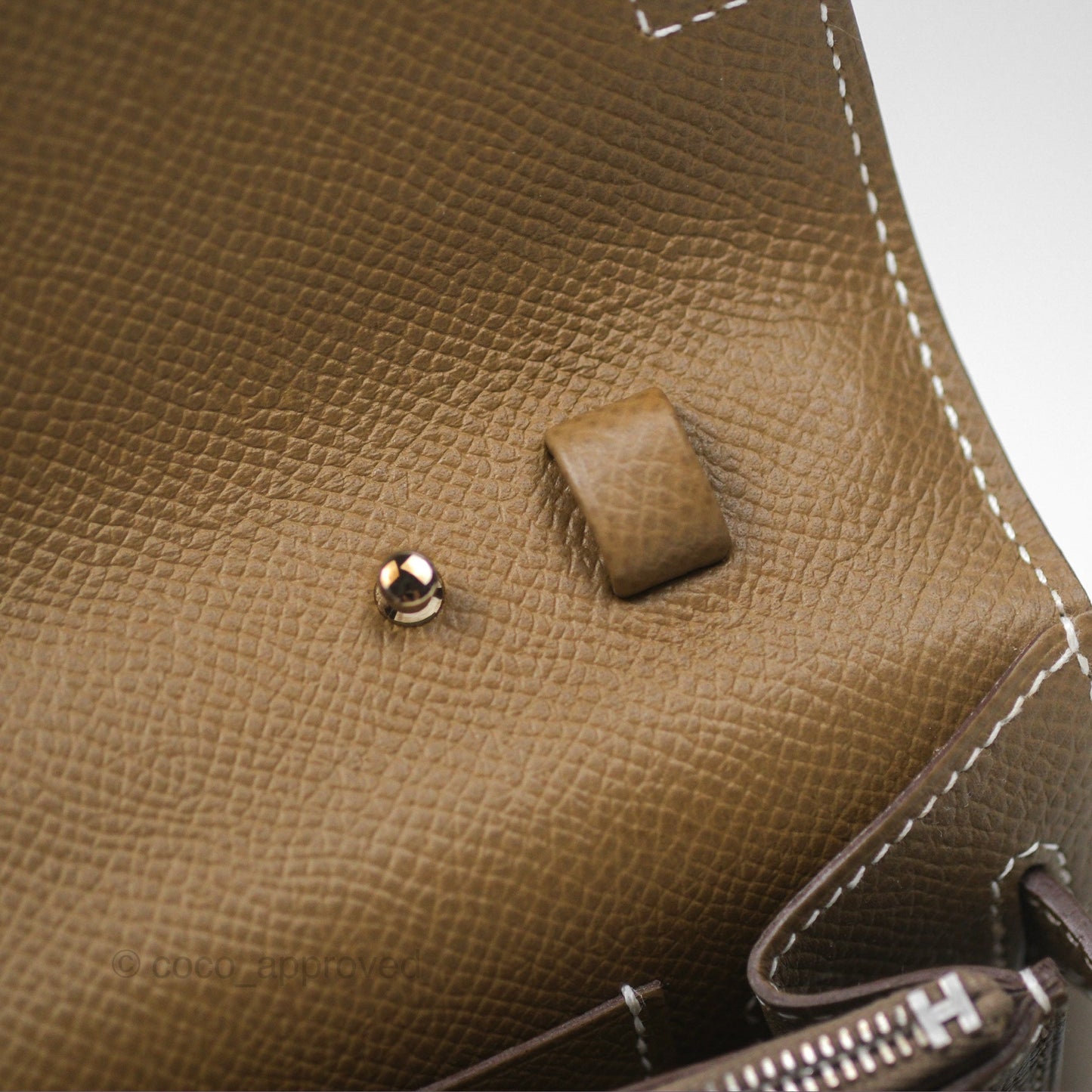 Hermès Kelly To Go Wallet Etoupe 18 Epsom Palladium Hardware